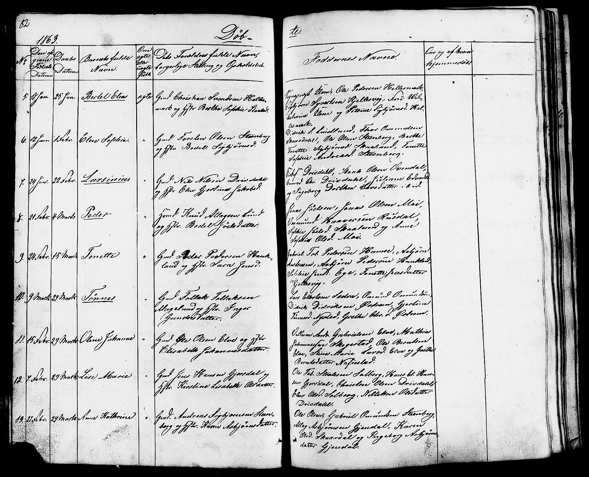 Lund sokneprestkontor, SAST/A-101809/S07/L0003: Parish register (copy) no. B 3, 1848-1885, p. 82