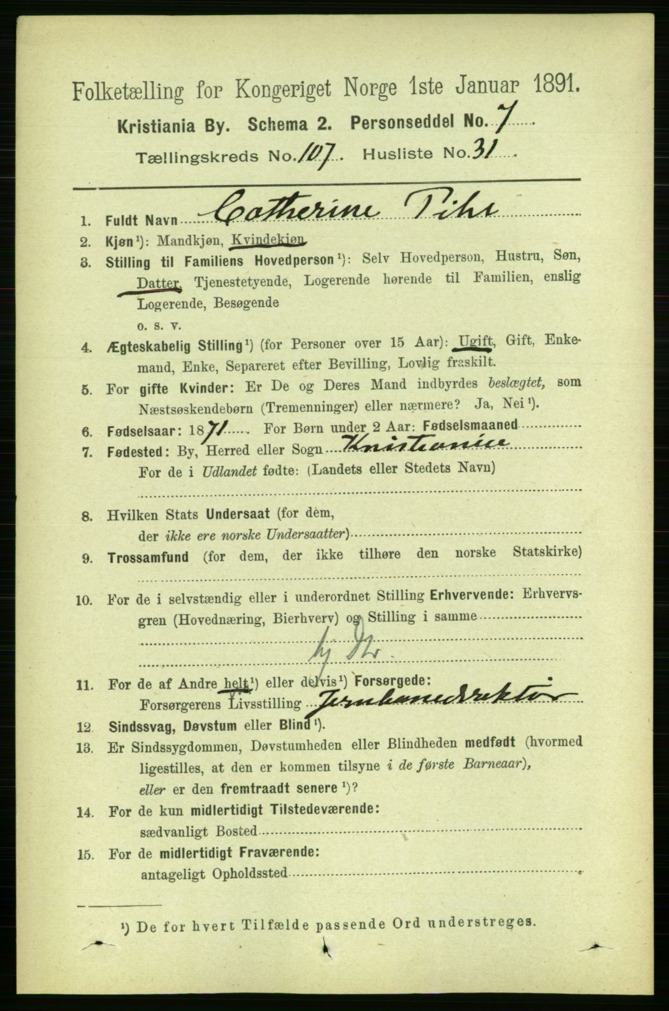 RA, 1891 census for 0301 Kristiania, 1891, p. 55111