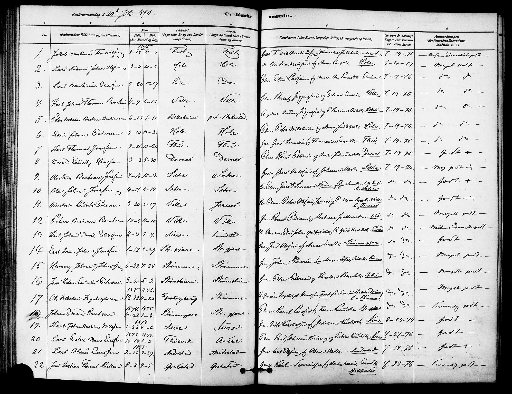 Ministerialprotokoller, klokkerbøker og fødselsregistre - Møre og Romsdal, AV/SAT-A-1454/523/L0334: Parish register (official) no. 523A01, 1878-1891