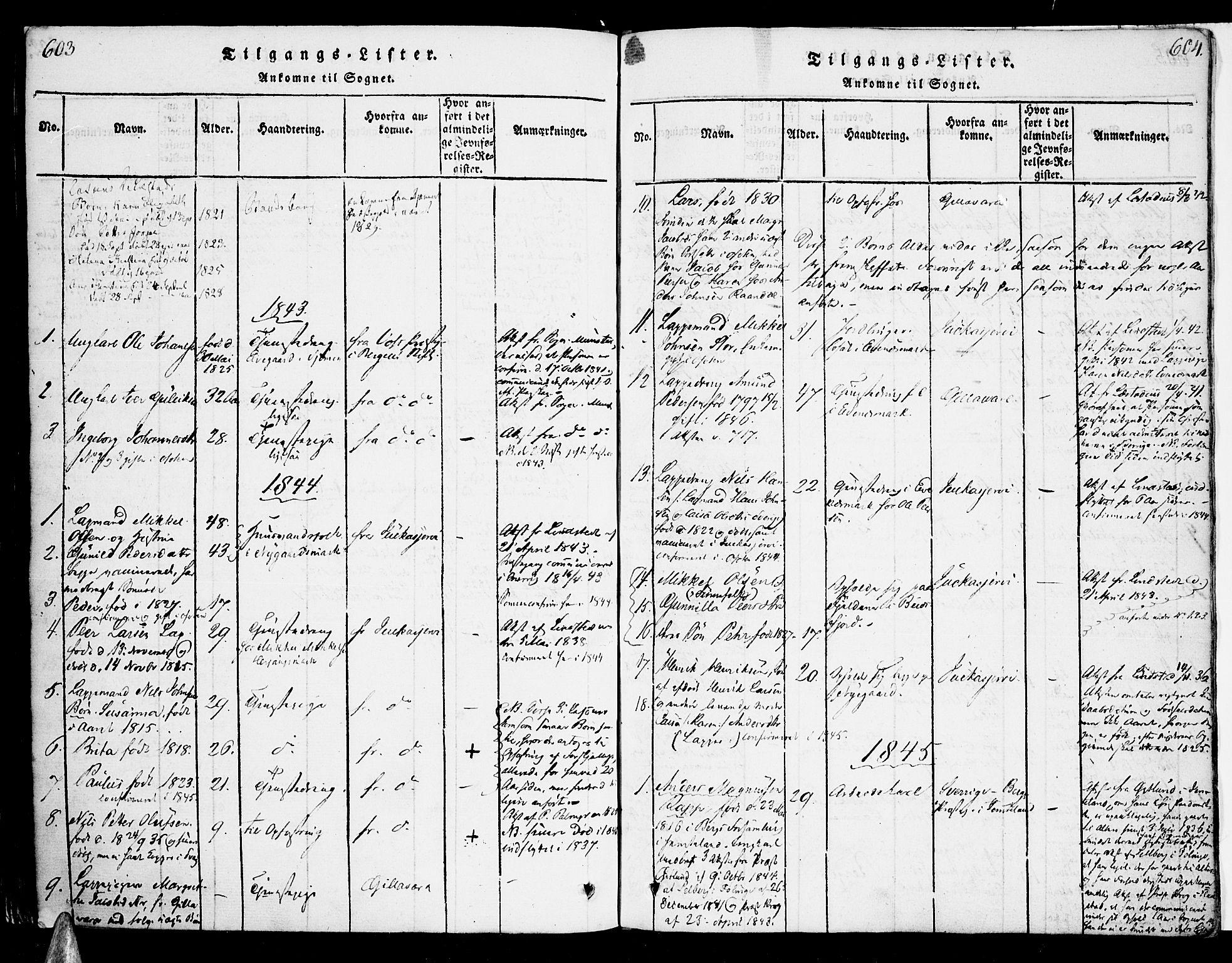 Ministerialprotokoller, klokkerbøker og fødselsregistre - Nordland, AV/SAT-A-1459/863/L0894: Parish register (official) no. 863A06, 1821-1851, p. 603-604