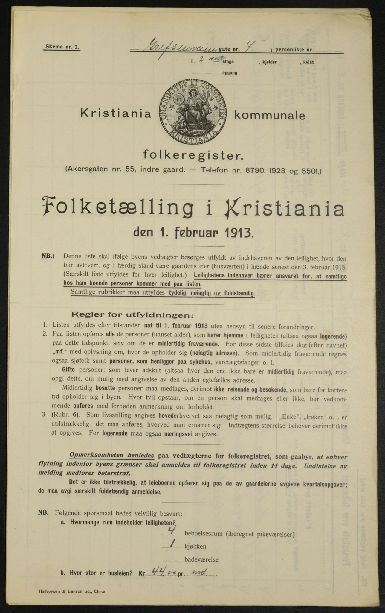 OBA, Municipal Census 1913 for Kristiania, 1913, p. 29614