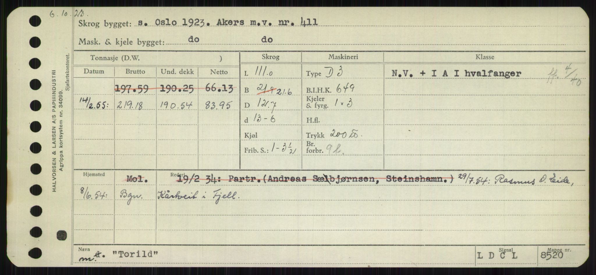 Sjøfartsdirektoratet med forløpere, Skipsmålingen, AV/RA-S-1627/H/Hb/L0005: Fartøy, T-Å, p. 187