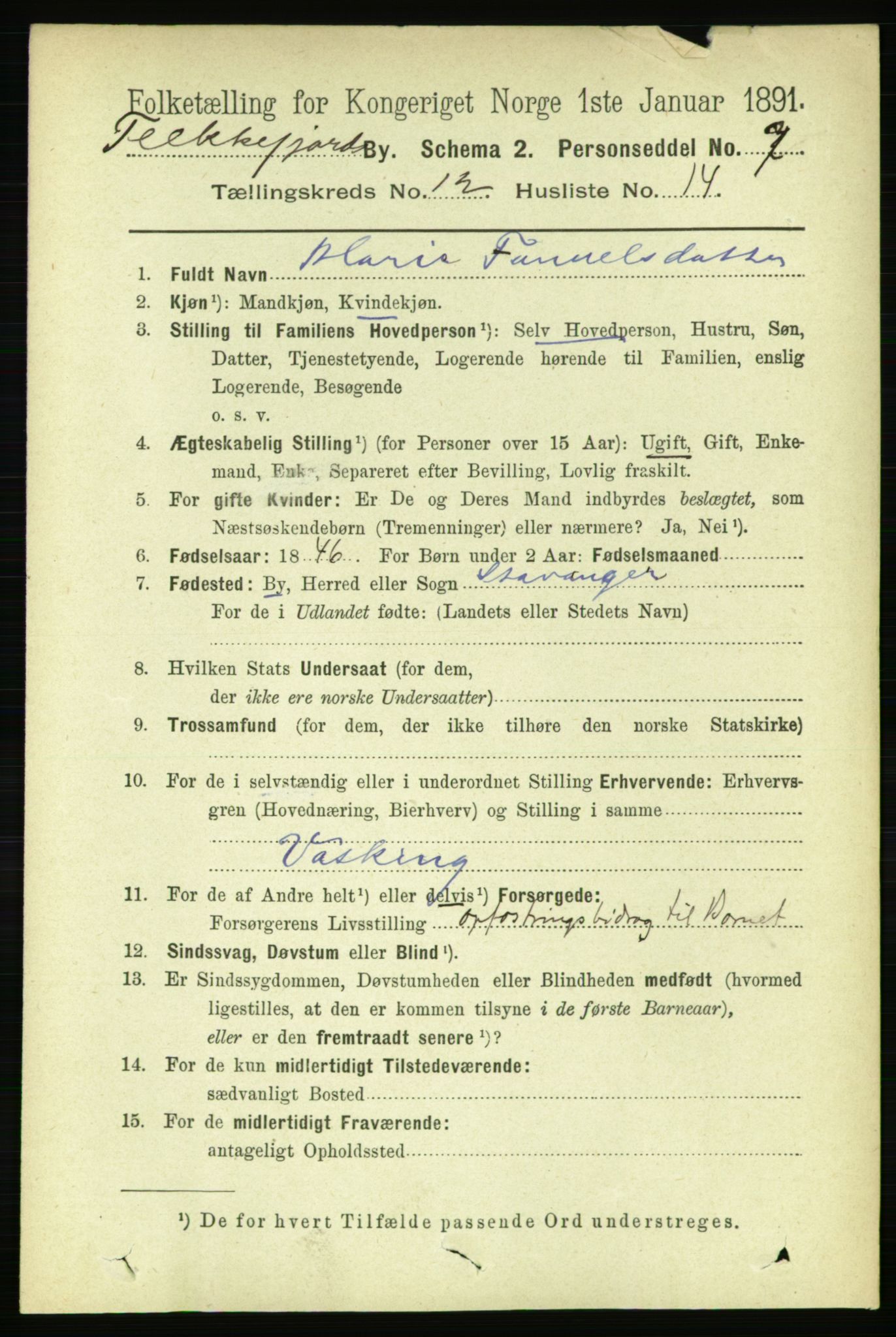 RA, 1891 census for 1004 Flekkefjord, 1891, p. 1774