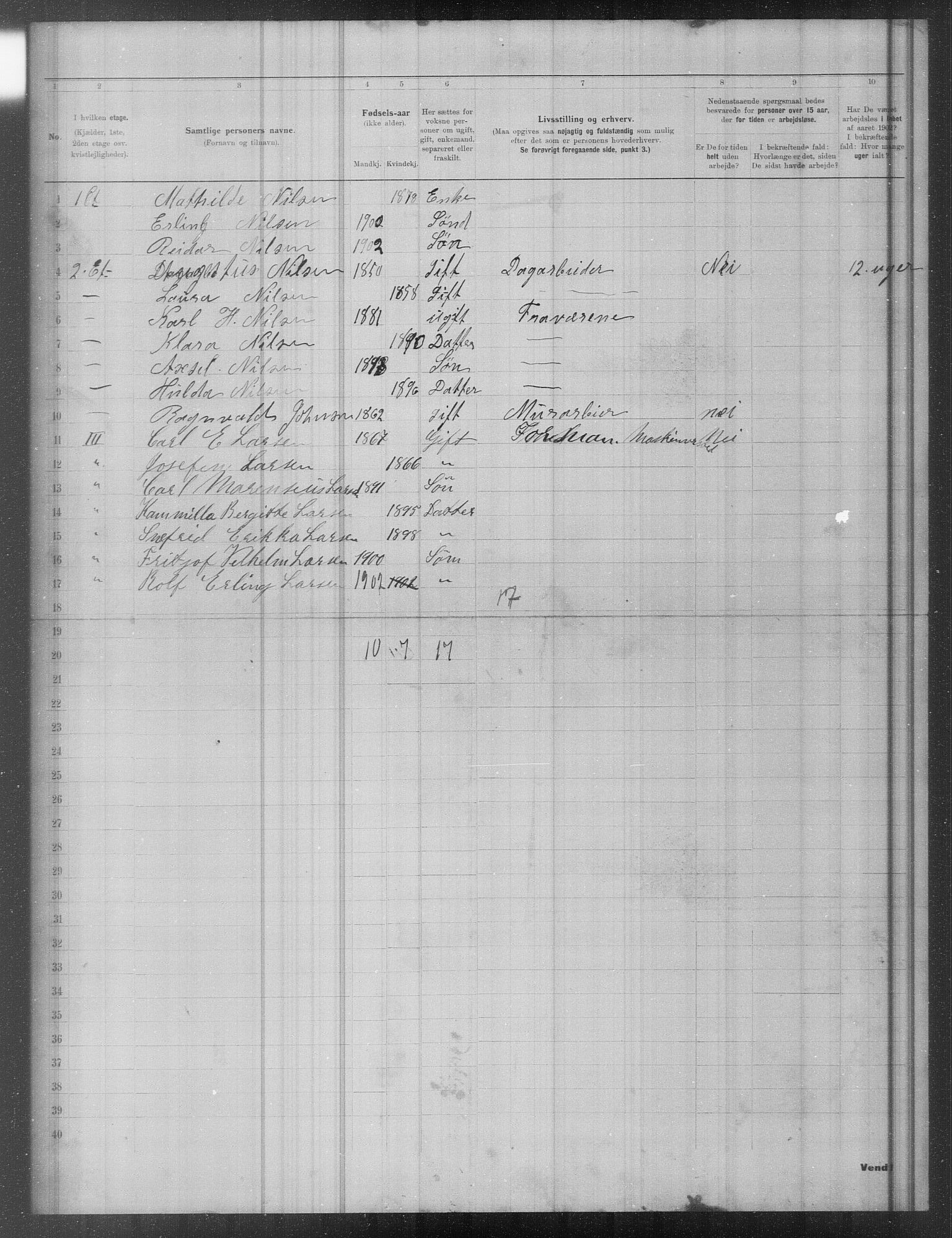 OBA, Municipal Census 1902 for Kristiania, 1902, p. 19114