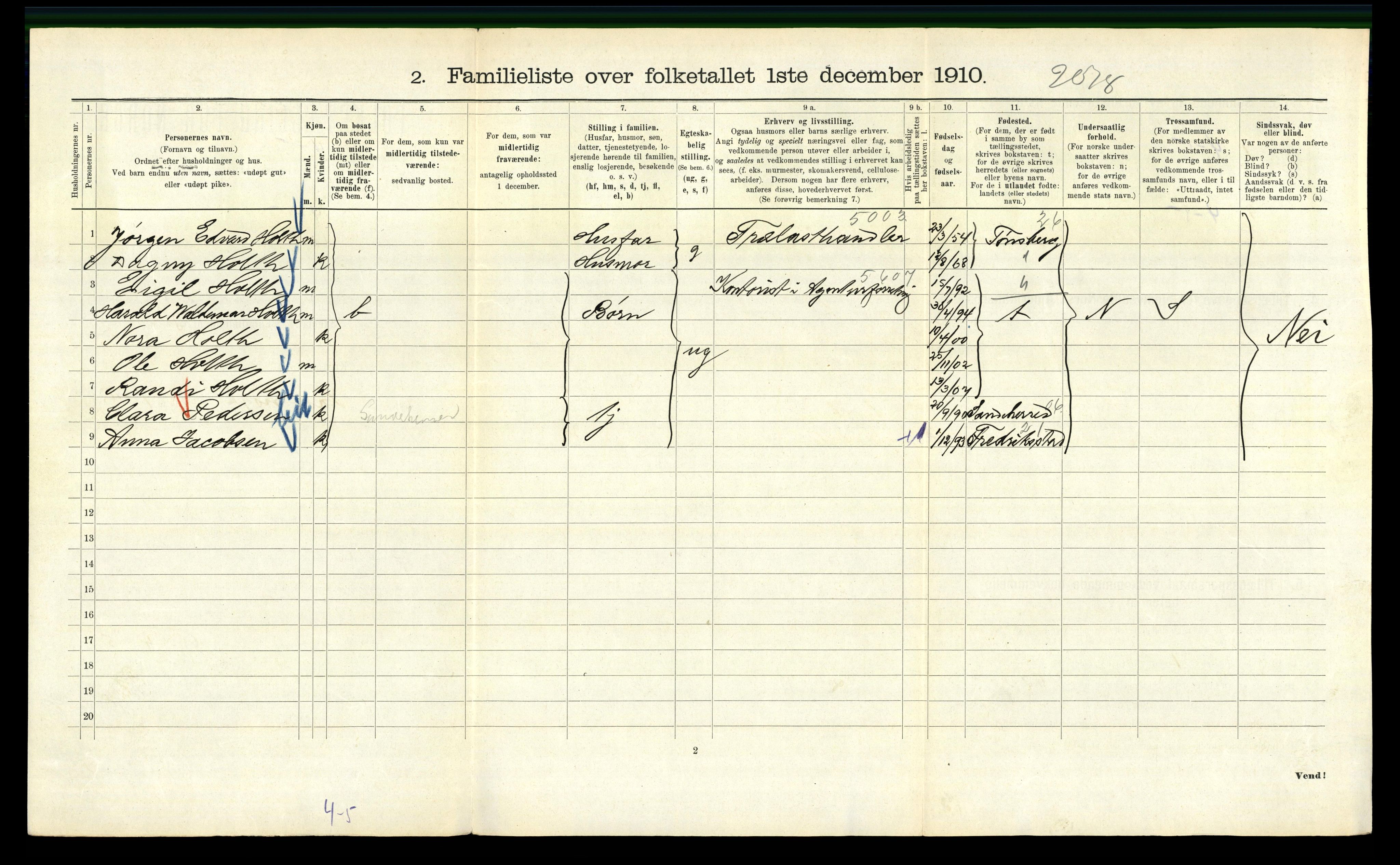 RA, 1910 census for Kristiania, 1910, p. 56208