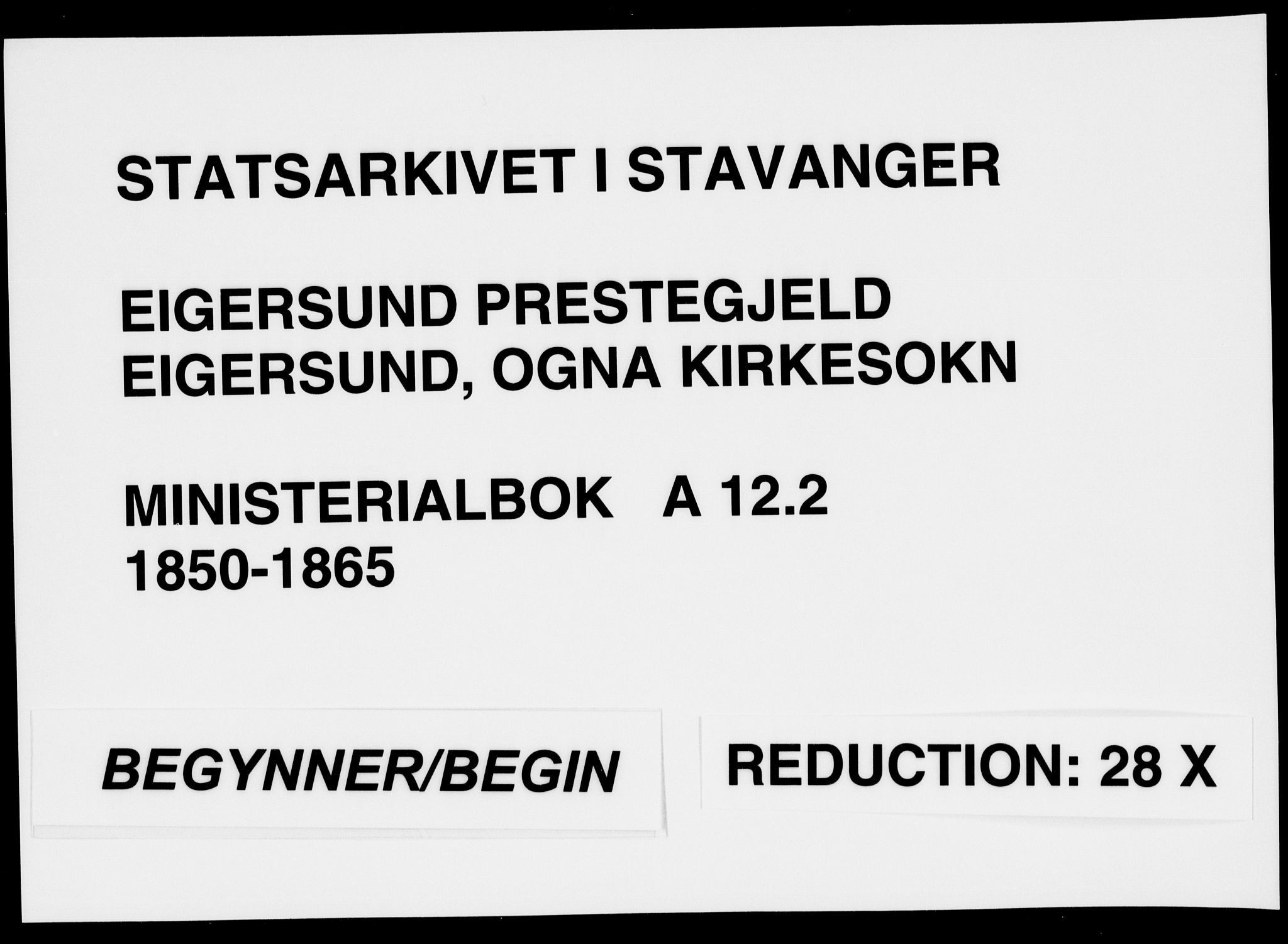 Eigersund sokneprestkontor, SAST/A-101807/S08/L0013: Parish register (official) no. A 12.2, 1850-1865