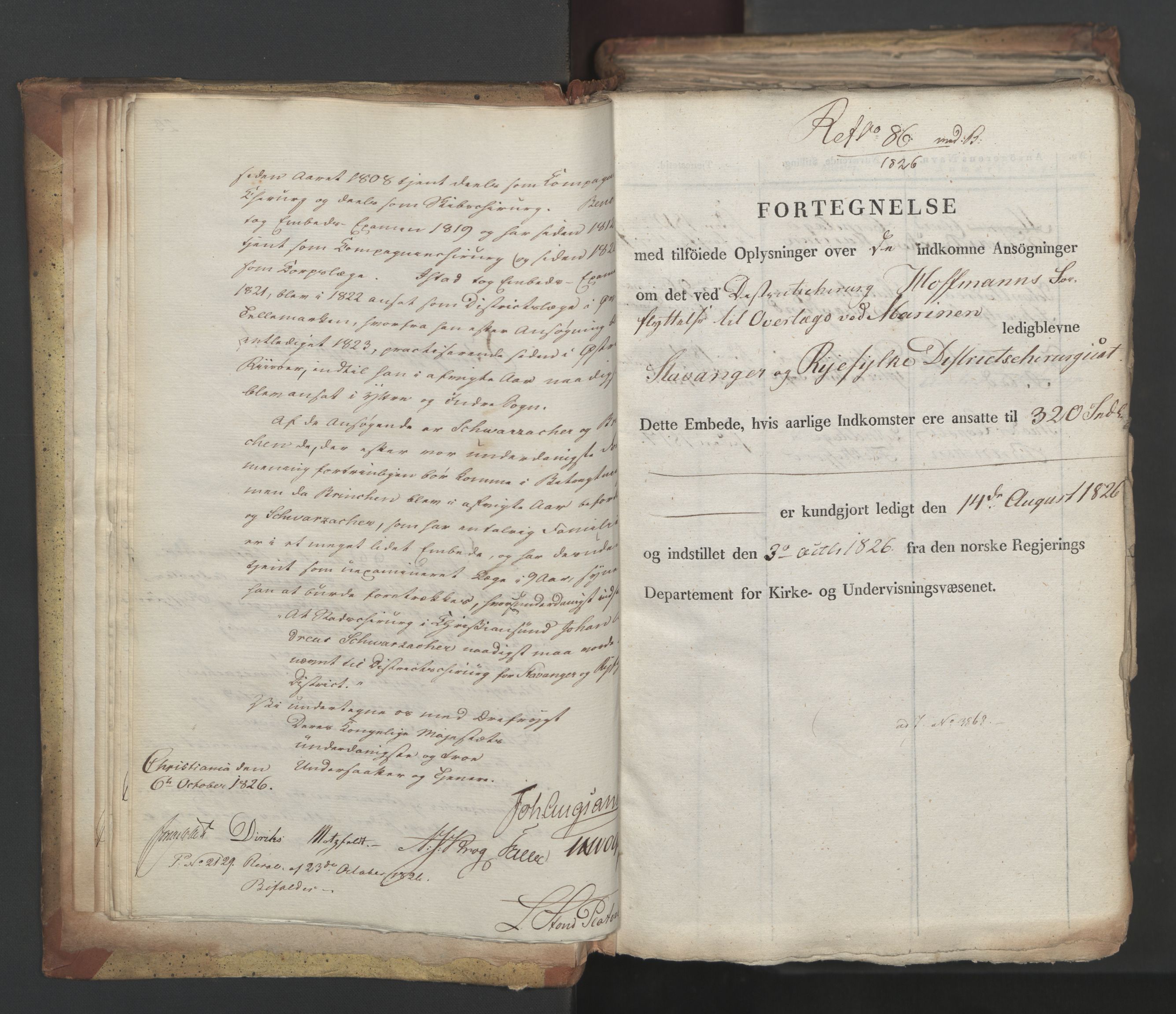 Statsrådsavdelingen i Stockholm, RA/S-1003/D/Da/L0049: Regjeringsinnstillinger nr. 3860-4086, 1826, p. 21