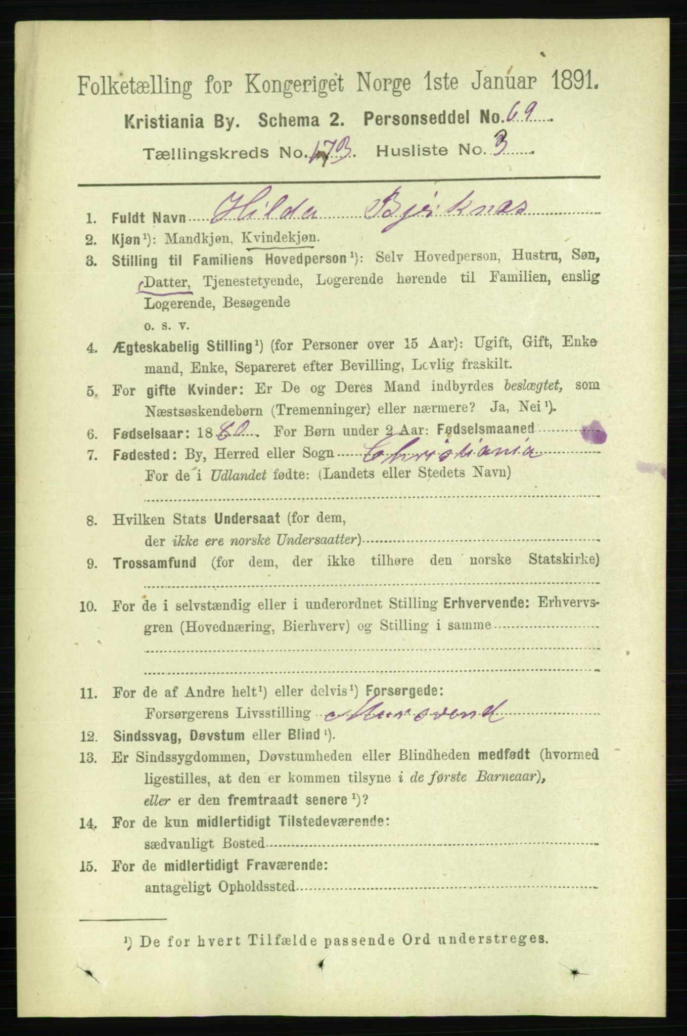 RA, 1891 census for 0301 Kristiania, 1891, p. 102935