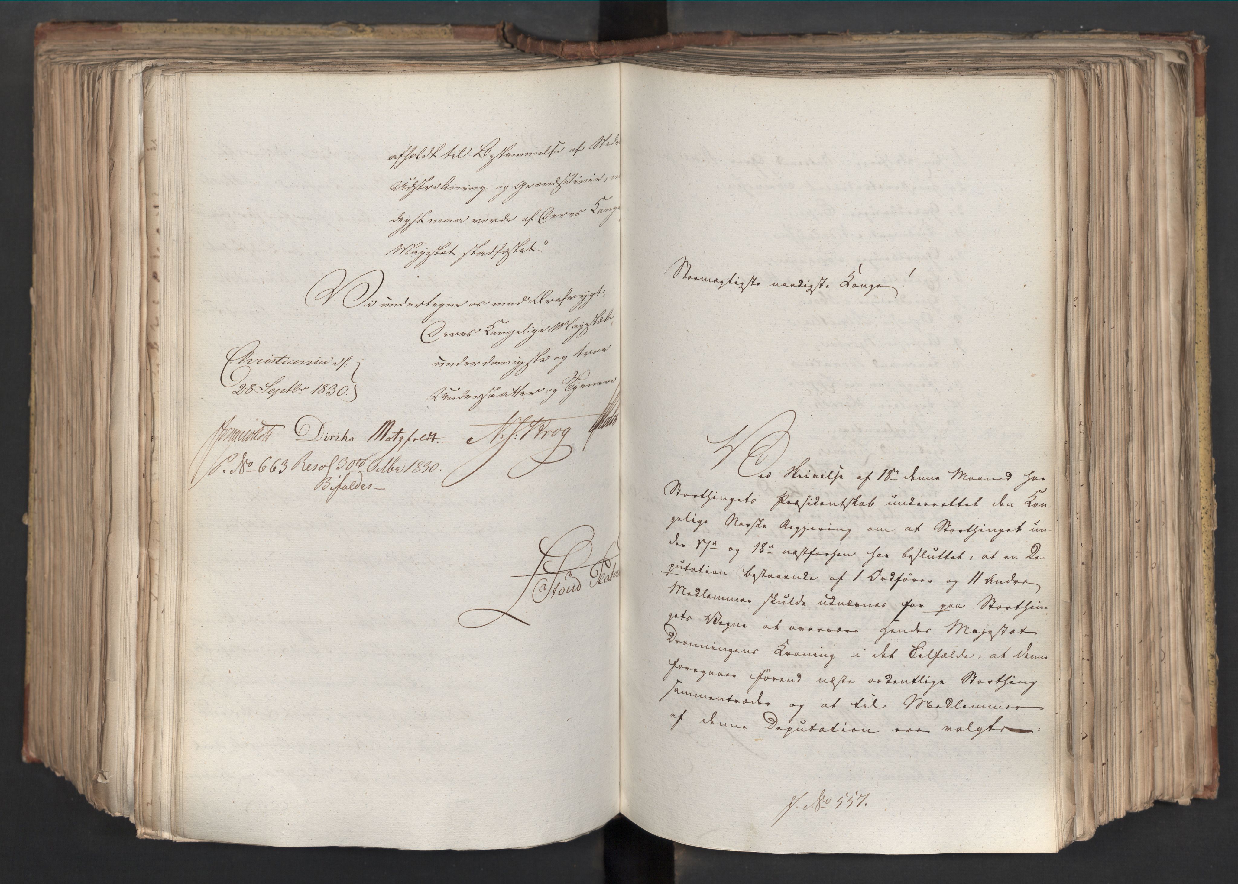 Statsrådsavdelingen i Stockholm, RA/S-1003/D/Da/L0067: Regjeringsinnstillinger nr. 450-659, 1830, p. 401