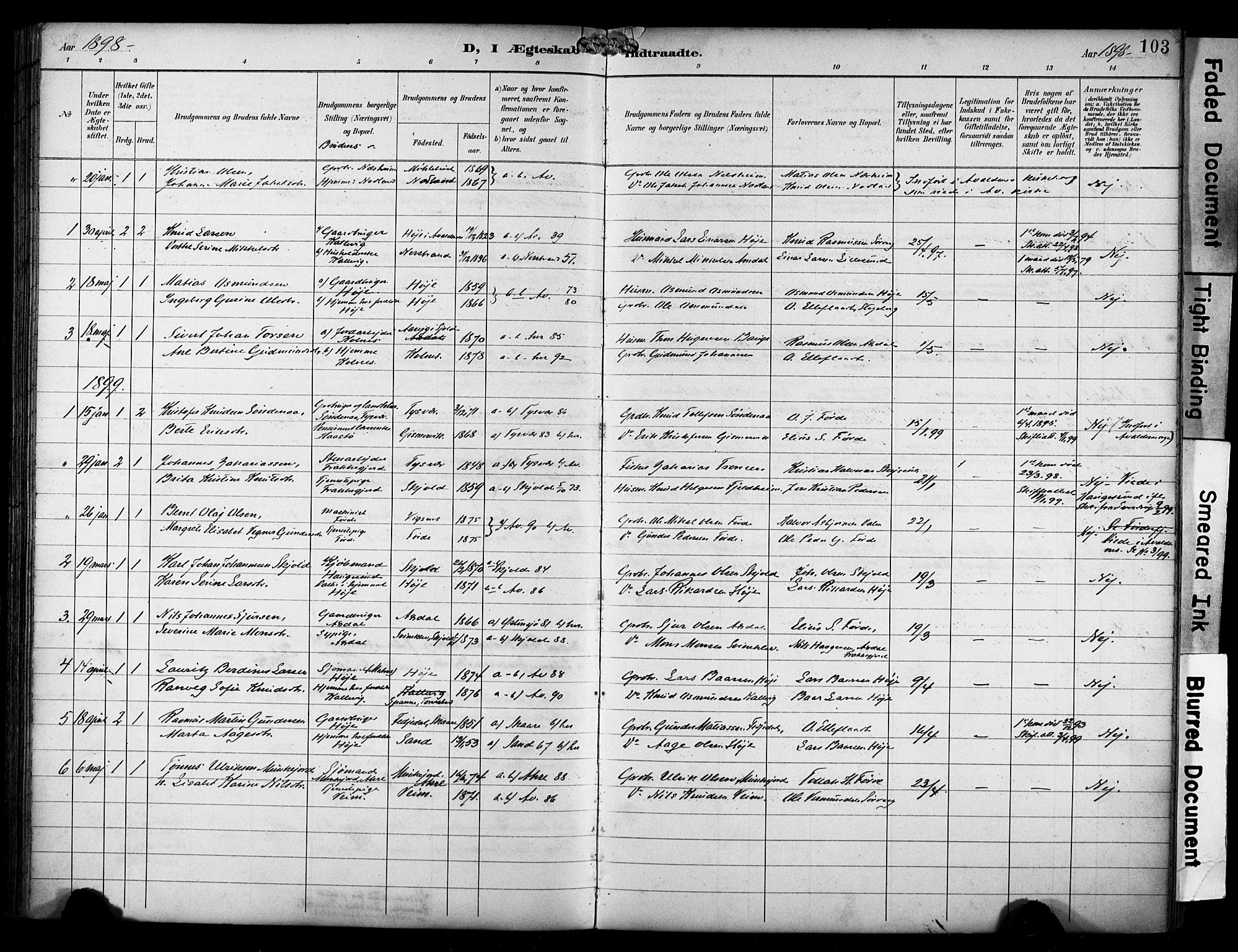 Avaldsnes sokneprestkontor, SAST/A -101851/H/Ha/Haa/L0016: Parish register (official) no. A 16, 1893-1918, p. 103