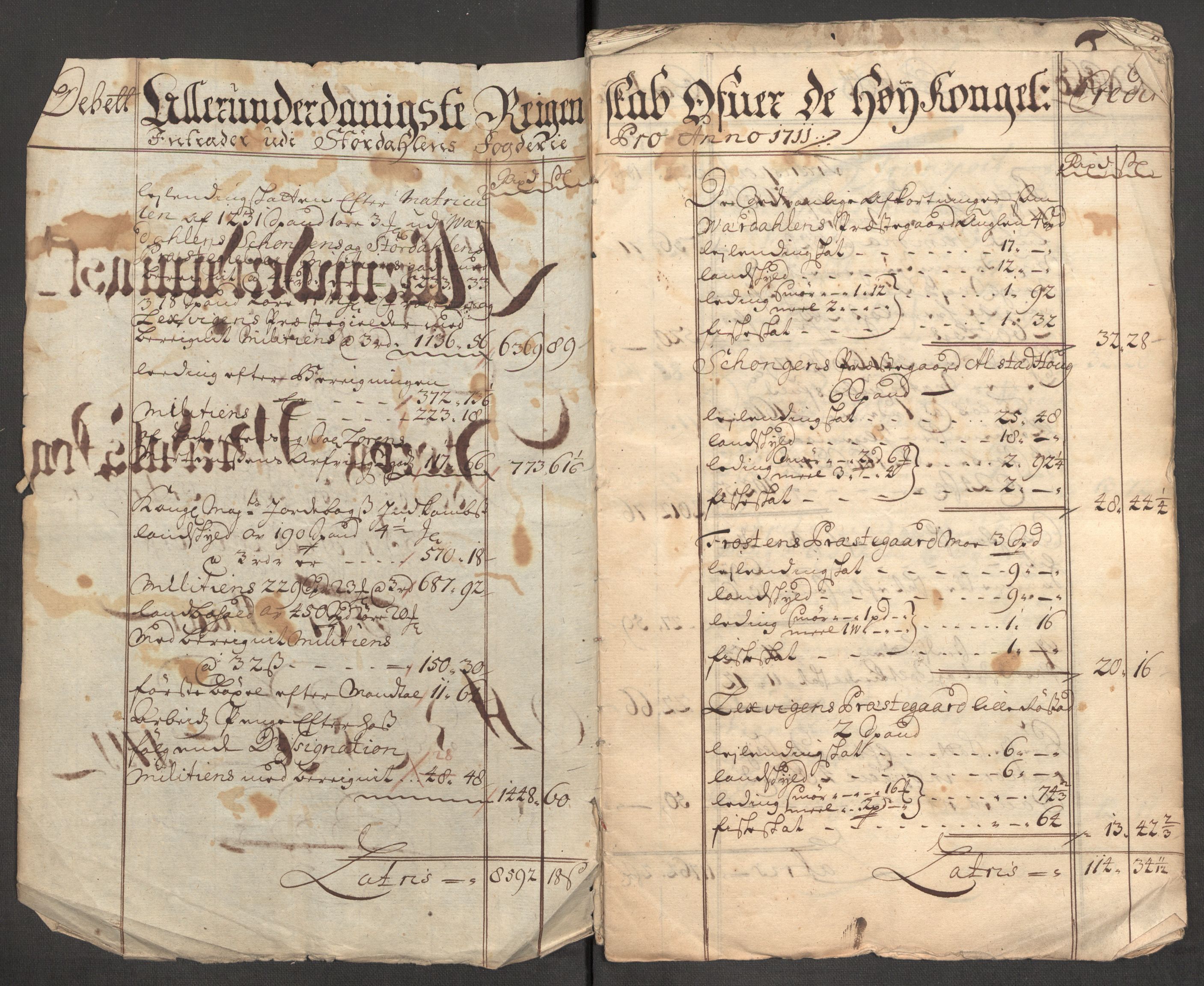 Rentekammeret inntil 1814, Reviderte regnskaper, Fogderegnskap, AV/RA-EA-4092/R62/L4201: Fogderegnskap Stjørdal og Verdal, 1711, p. 5