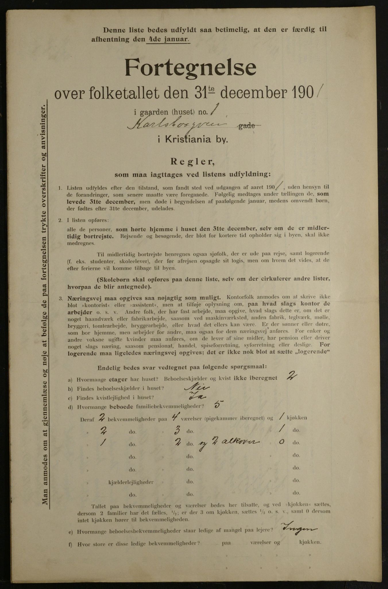 OBA, Municipal Census 1901 for Kristiania, 1901, p. 7649