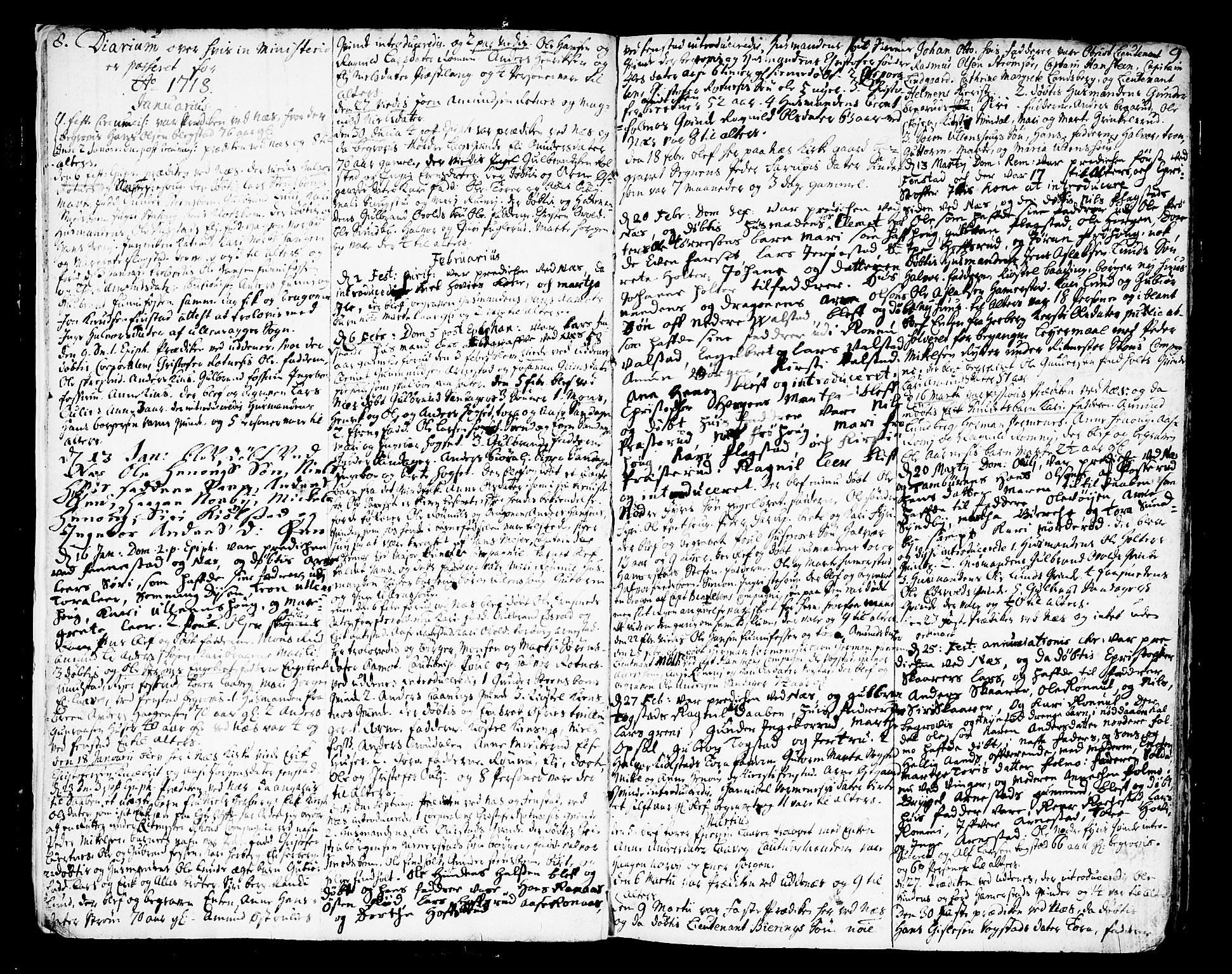 Nes prestekontor Kirkebøker, AV/SAO-A-10410/F/Fa/L0002: Parish register (official) no. I 2, 1717-1734, p. 8-9