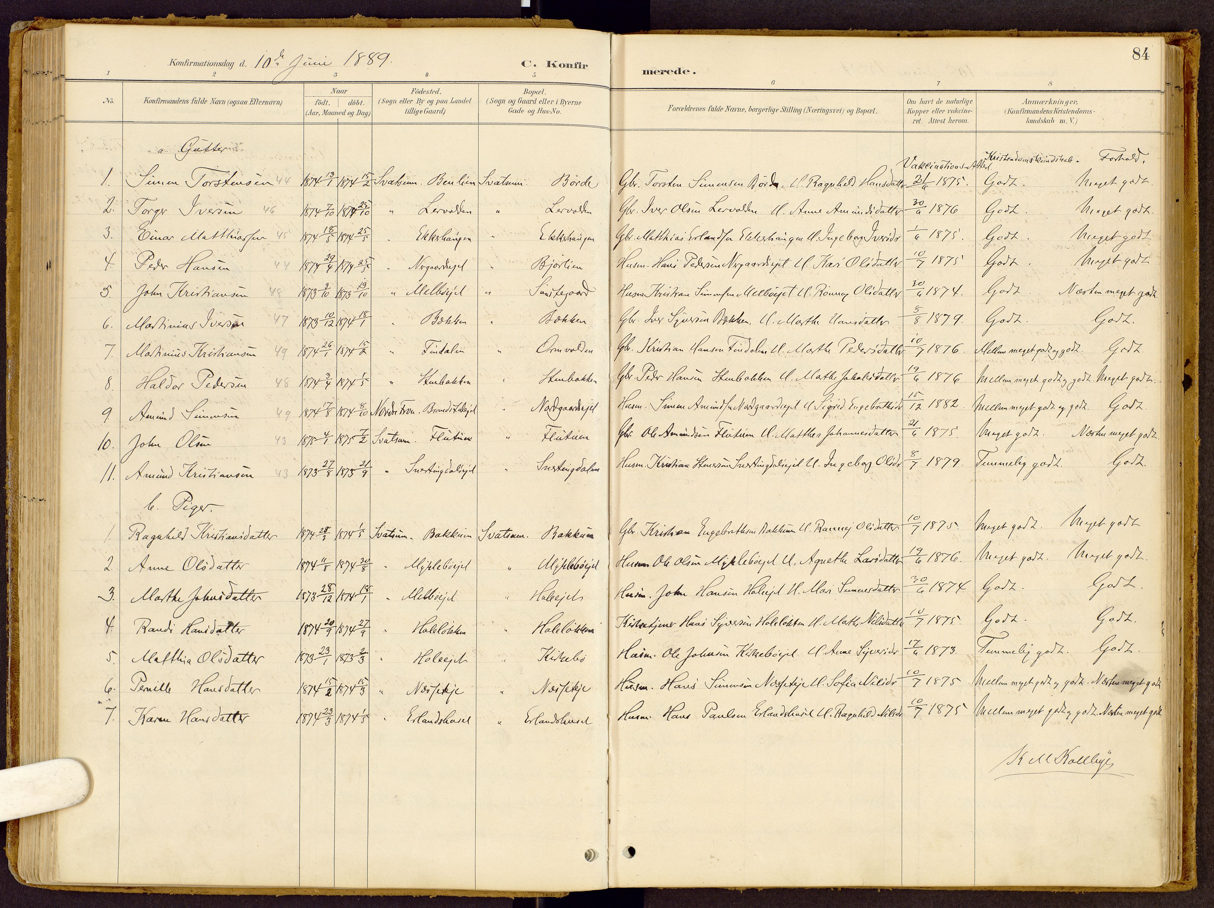 Vestre Gausdal prestekontor, AV/SAH-PREST-094/H/Ha/Haa/L0002: Parish register (official) no. 2, 1887-1918, p. 84