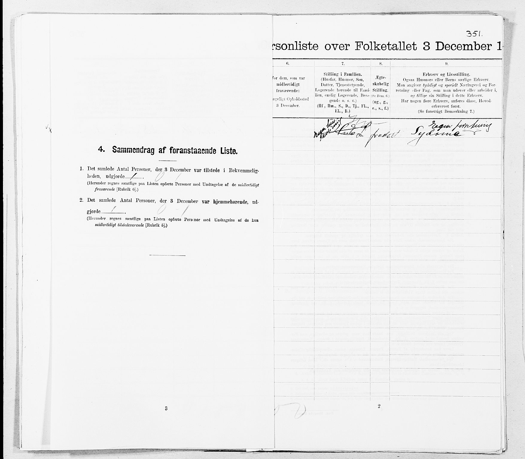 SAT, 1900 census for Kristiansund, 1900, p. 494