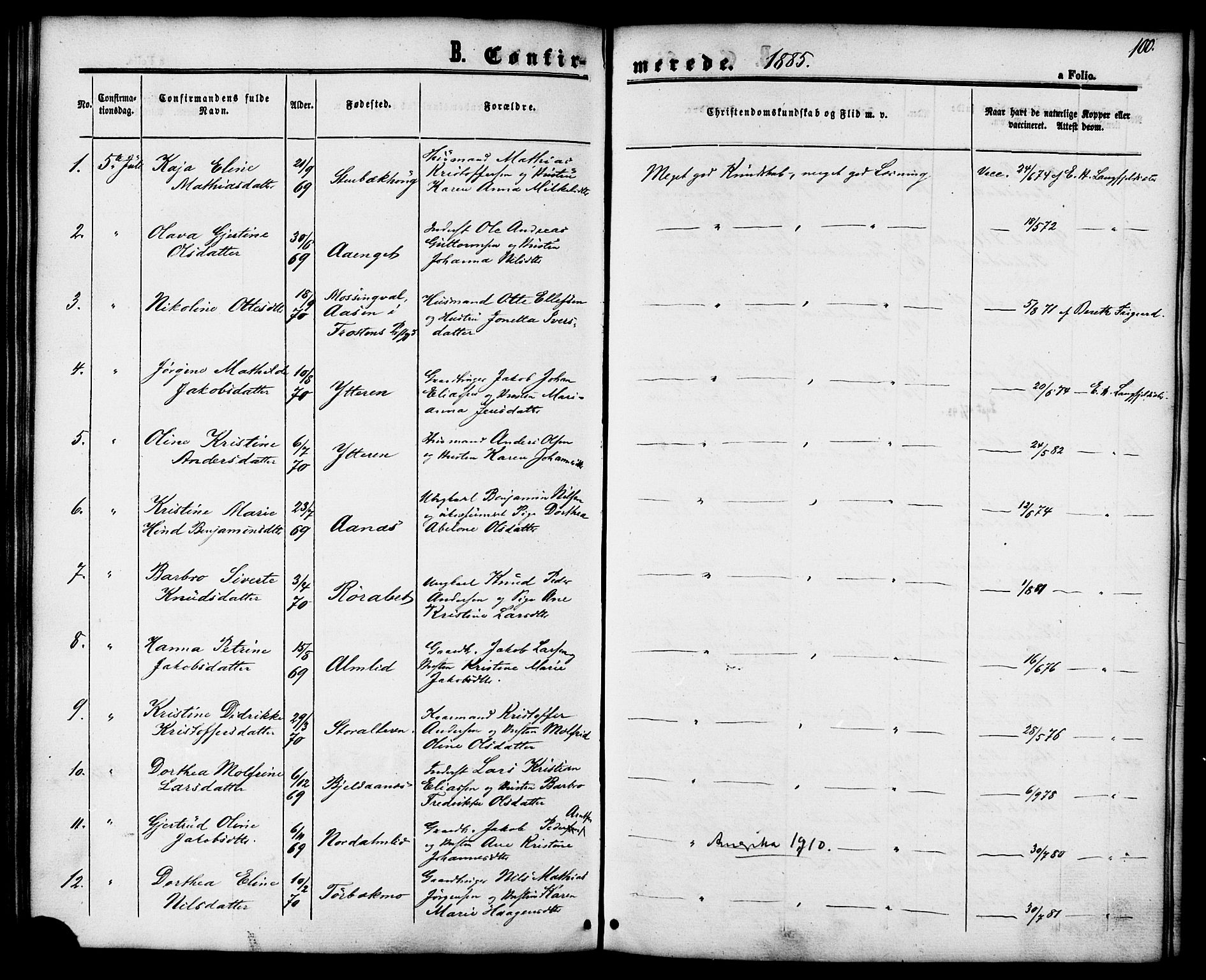 Ministerialprotokoller, klokkerbøker og fødselsregistre - Nordland, AV/SAT-A-1459/827/L0394: Parish register (official) no. 827A06, 1865-1886, p. 100