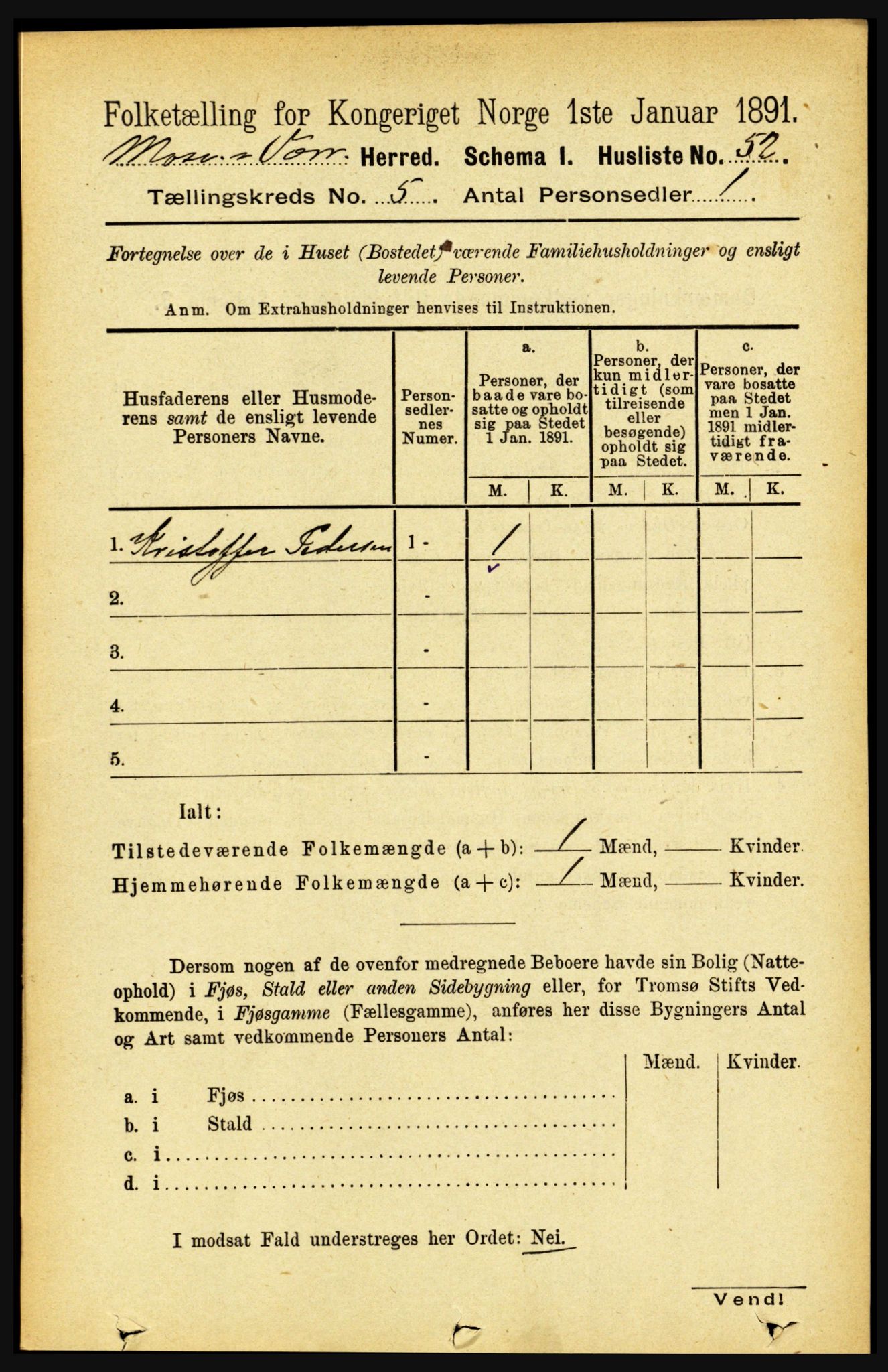 RA, 1891 census for 1723 Mosvik og Verran, 1891, p. 1948