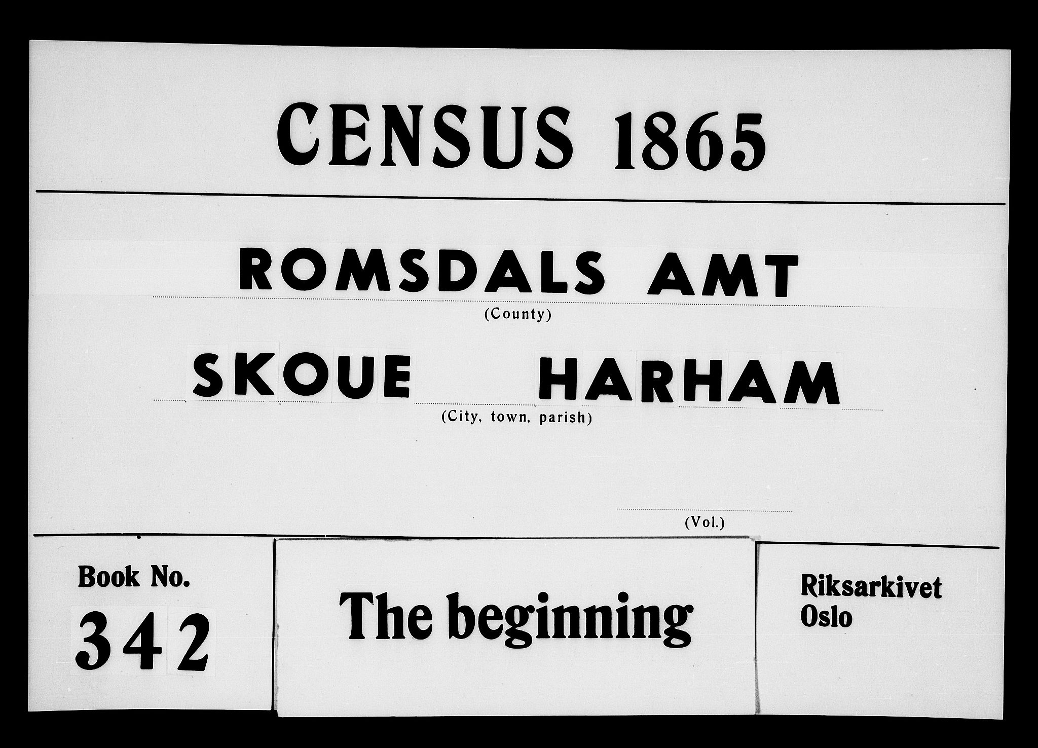 RA, 1865 census for Skodje, 1865, p. 1