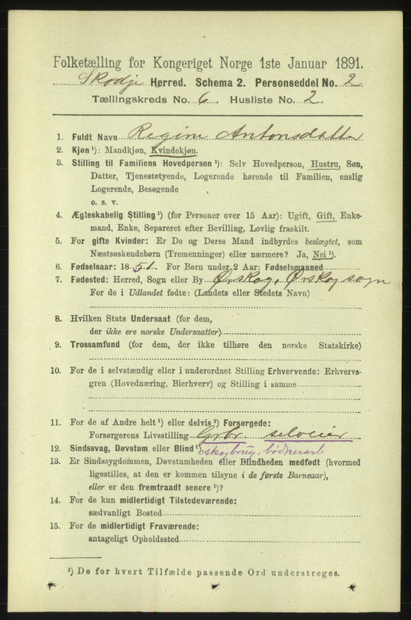 RA, 1891 census for 1529 Skodje, 1891, p. 1254