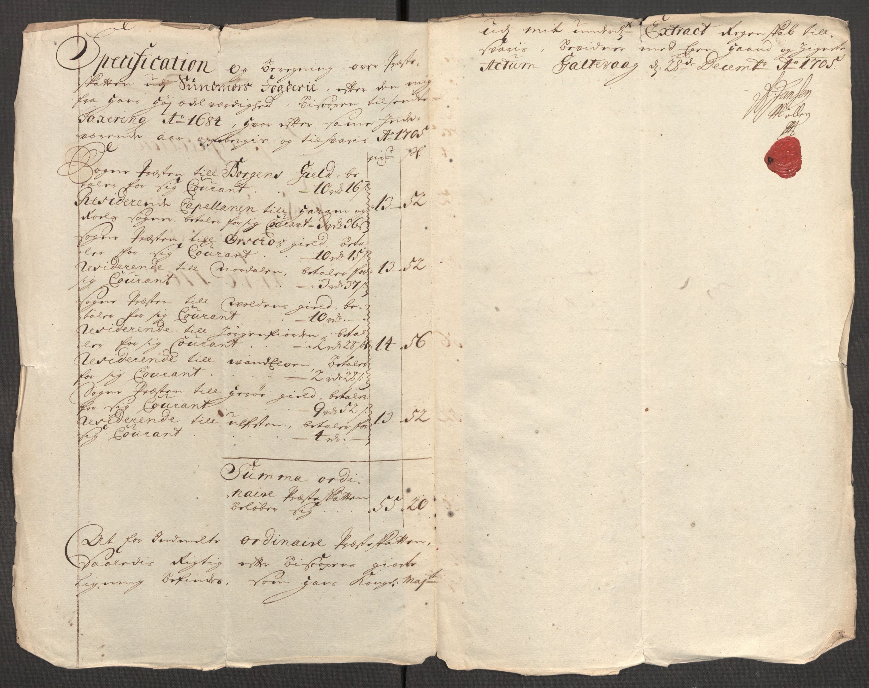Rentekammeret inntil 1814, Reviderte regnskaper, Fogderegnskap, RA/EA-4092/R54/L3560: Fogderegnskap Sunnmøre, 1704-1705, p. 425