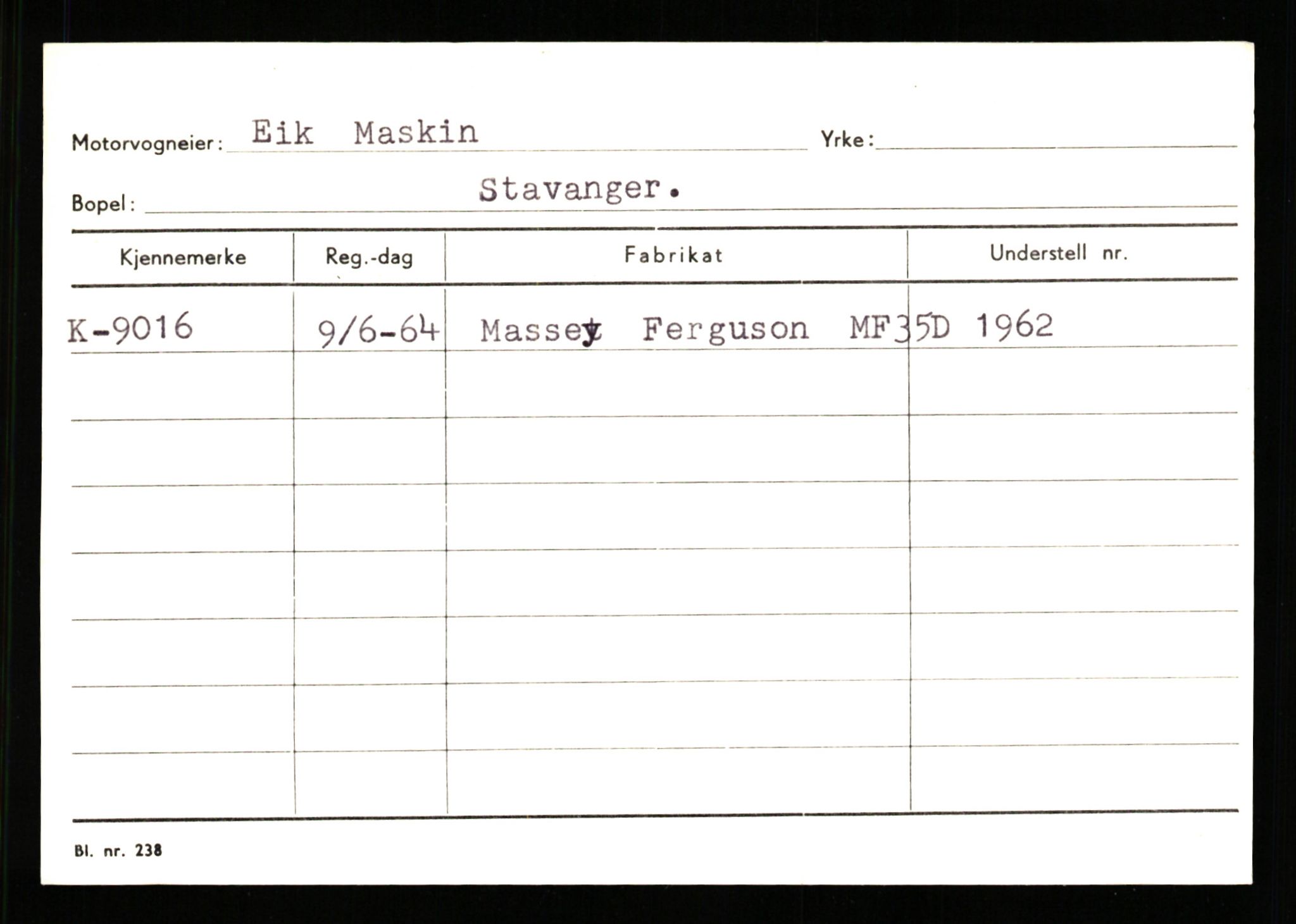 Stavanger trafikkstasjon, SAST/A-101942/0/G/L0002: Registreringsnummer: 5791 - 10405, 1930-1971, p. 2145