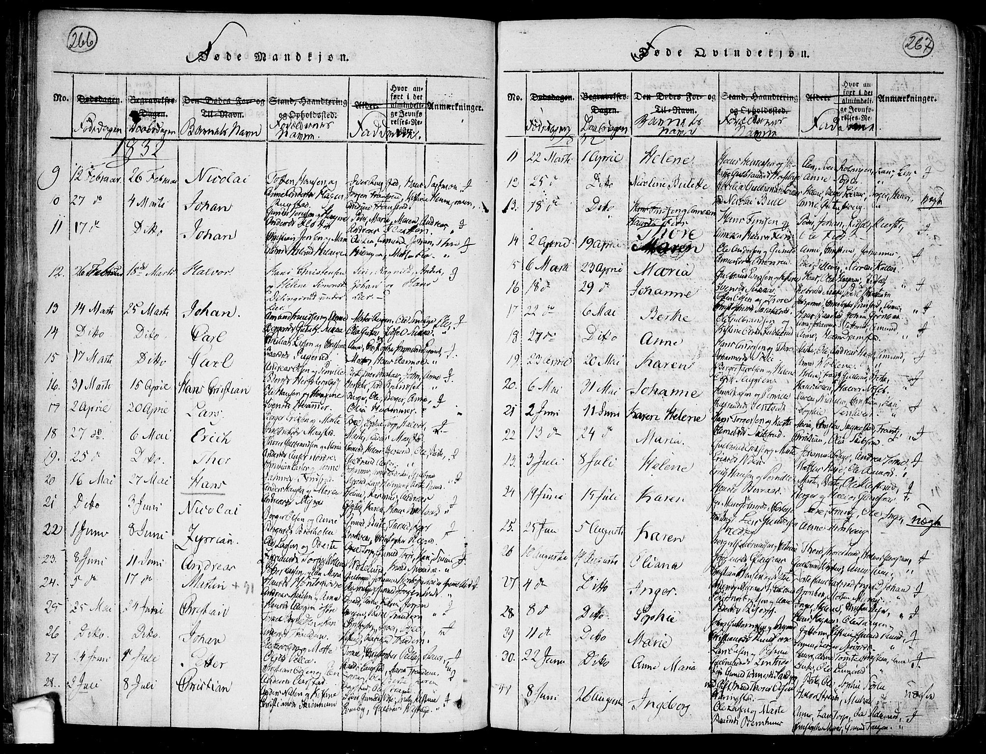 Trøgstad prestekontor Kirkebøker, SAO/A-10925/F/Fa/L0006: Parish register (official) no. I 6, 1815-1844, p. 266-267