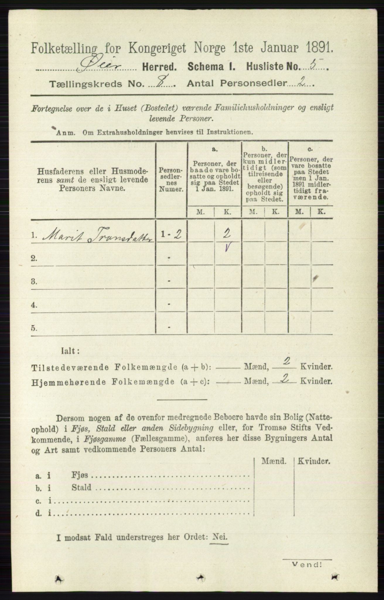 RA, 1891 census for 0521 Øyer, 1891, p. 2650