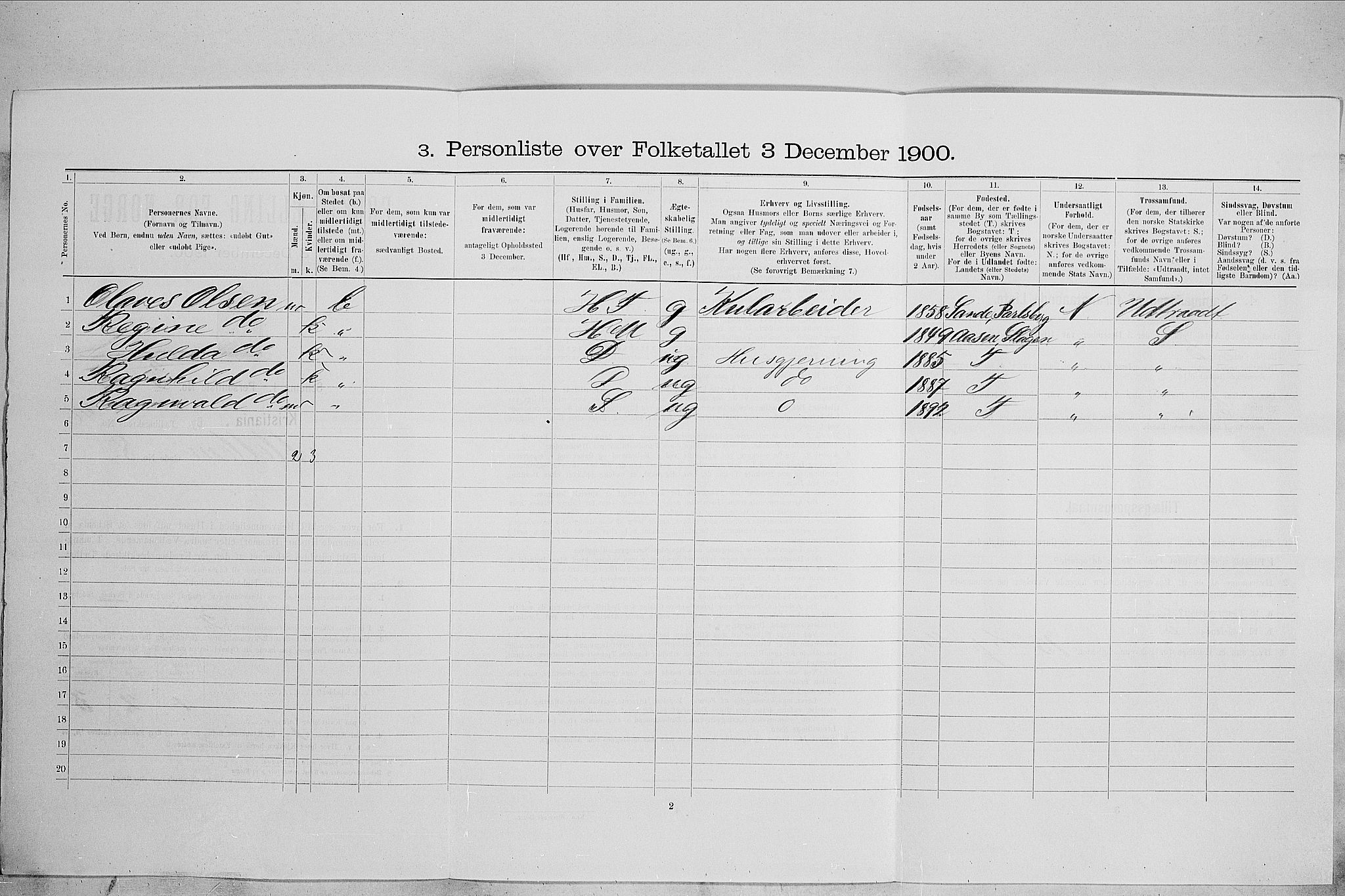 SAO, 1900 census for Kristiania, 1900, p. 59094