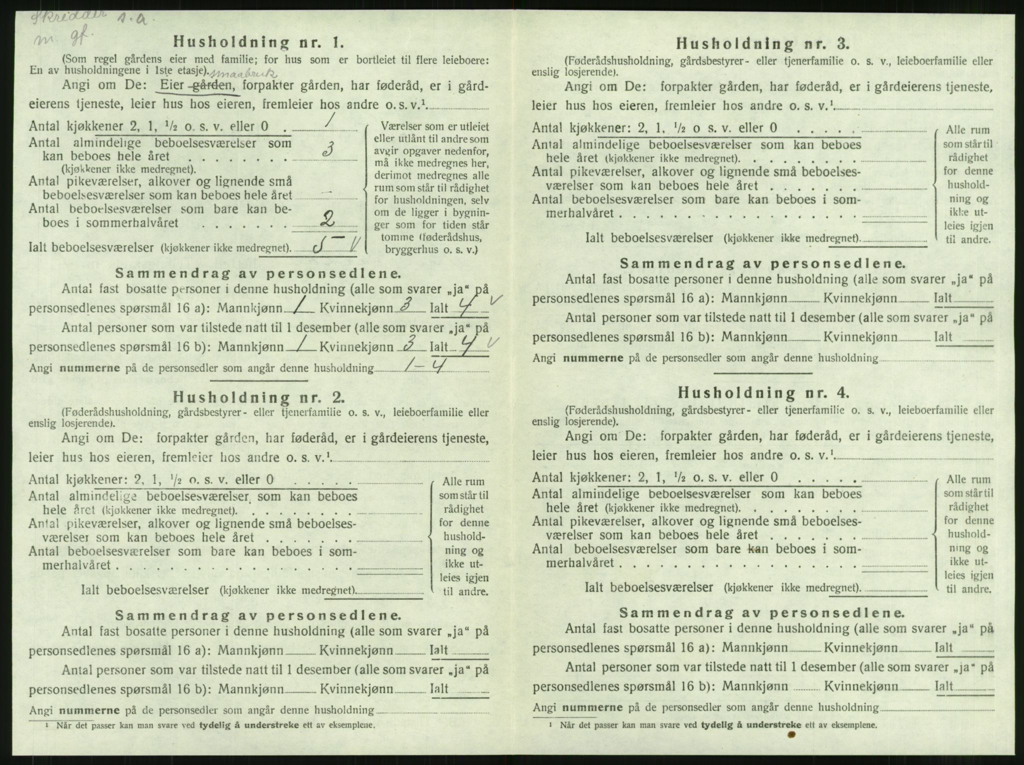 SAT, 1920 census for Sandvollan, 1920, p. 32