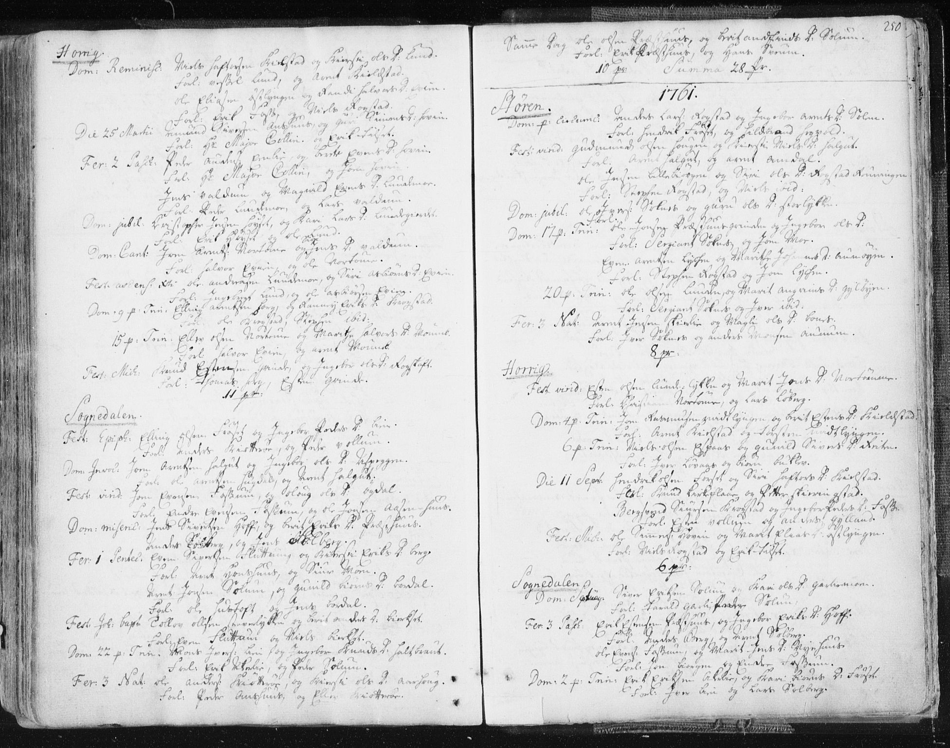 Ministerialprotokoller, klokkerbøker og fødselsregistre - Sør-Trøndelag, SAT/A-1456/687/L0991: Parish register (official) no. 687A02, 1747-1790, p. 250