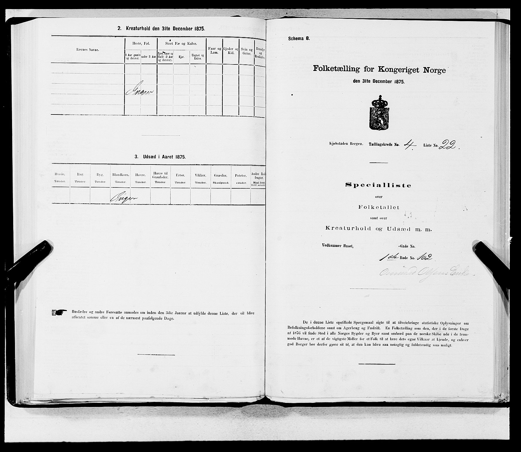 SAB, 1875 census for 1301 Bergen, 1875, p. 201