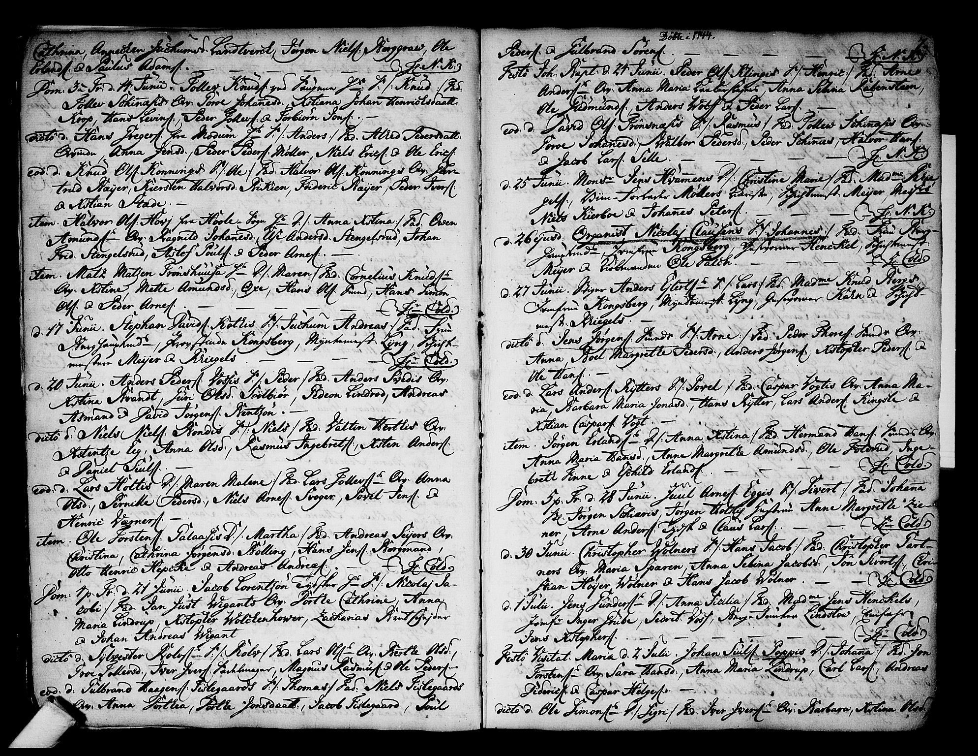Kongsberg kirkebøker, SAKO/A-22/F/Fa/L0003: Parish register (official) no. I 3, 1744-1755, p. 7