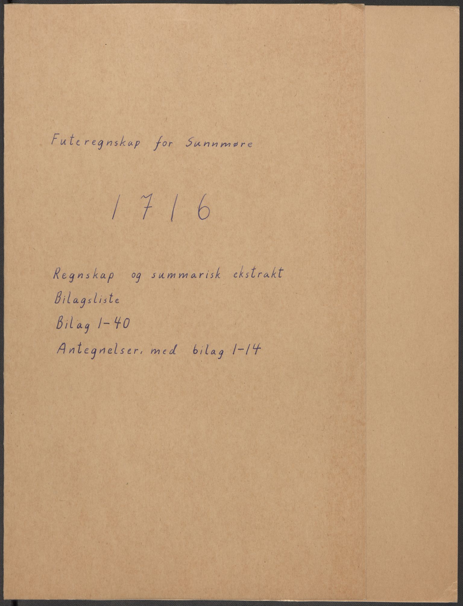 Rentekammeret inntil 1814, Reviderte regnskaper, Fogderegnskap, RA/EA-4092/R54/L3568: Fogderegnskap Sunnmøre, 1716, p. 2