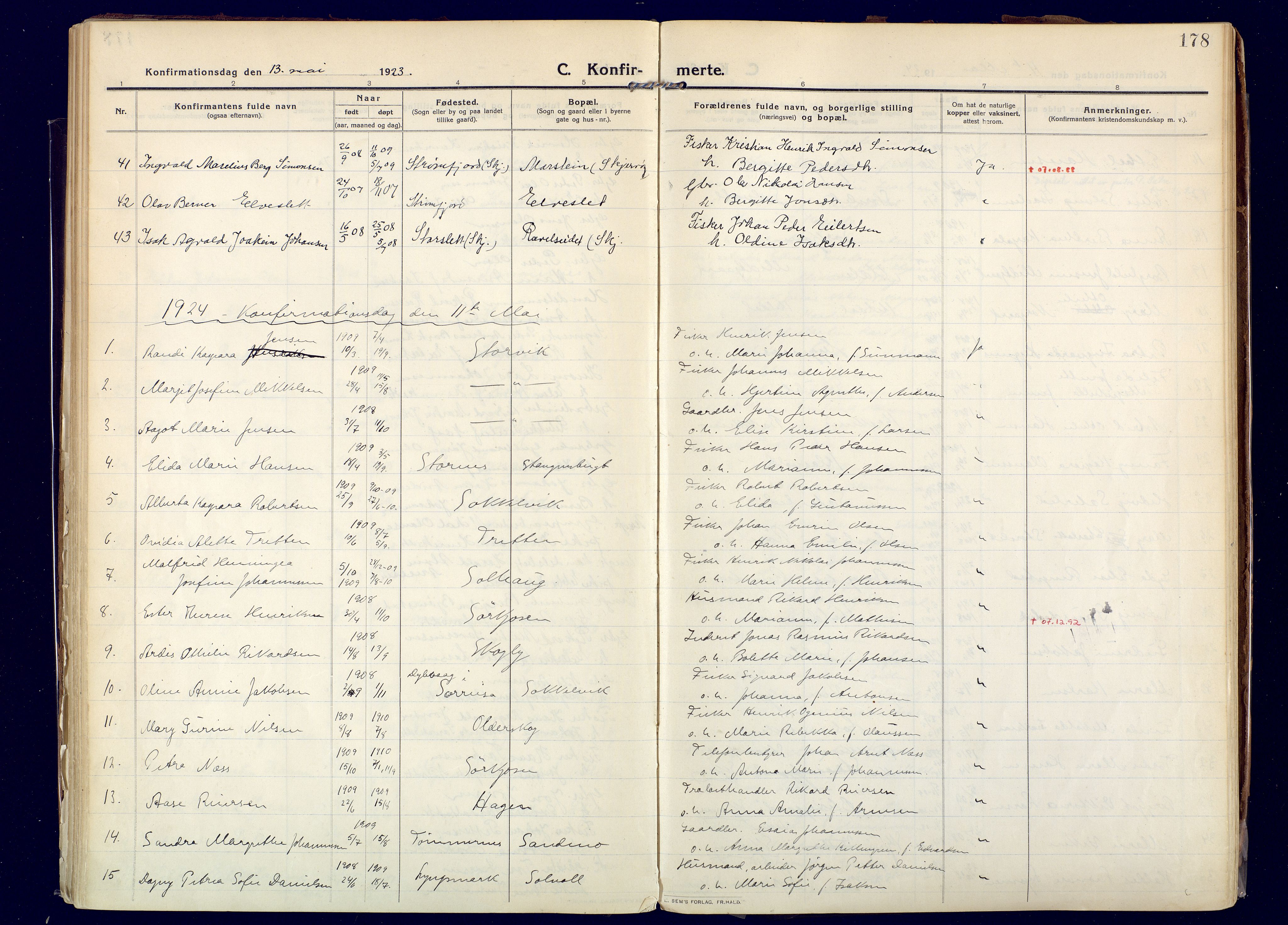 Skjervøy sokneprestkontor, AV/SATØ-S-1300/H/Ha/Haa: Parish register (official) no. 20, 1911-1931, p. 178