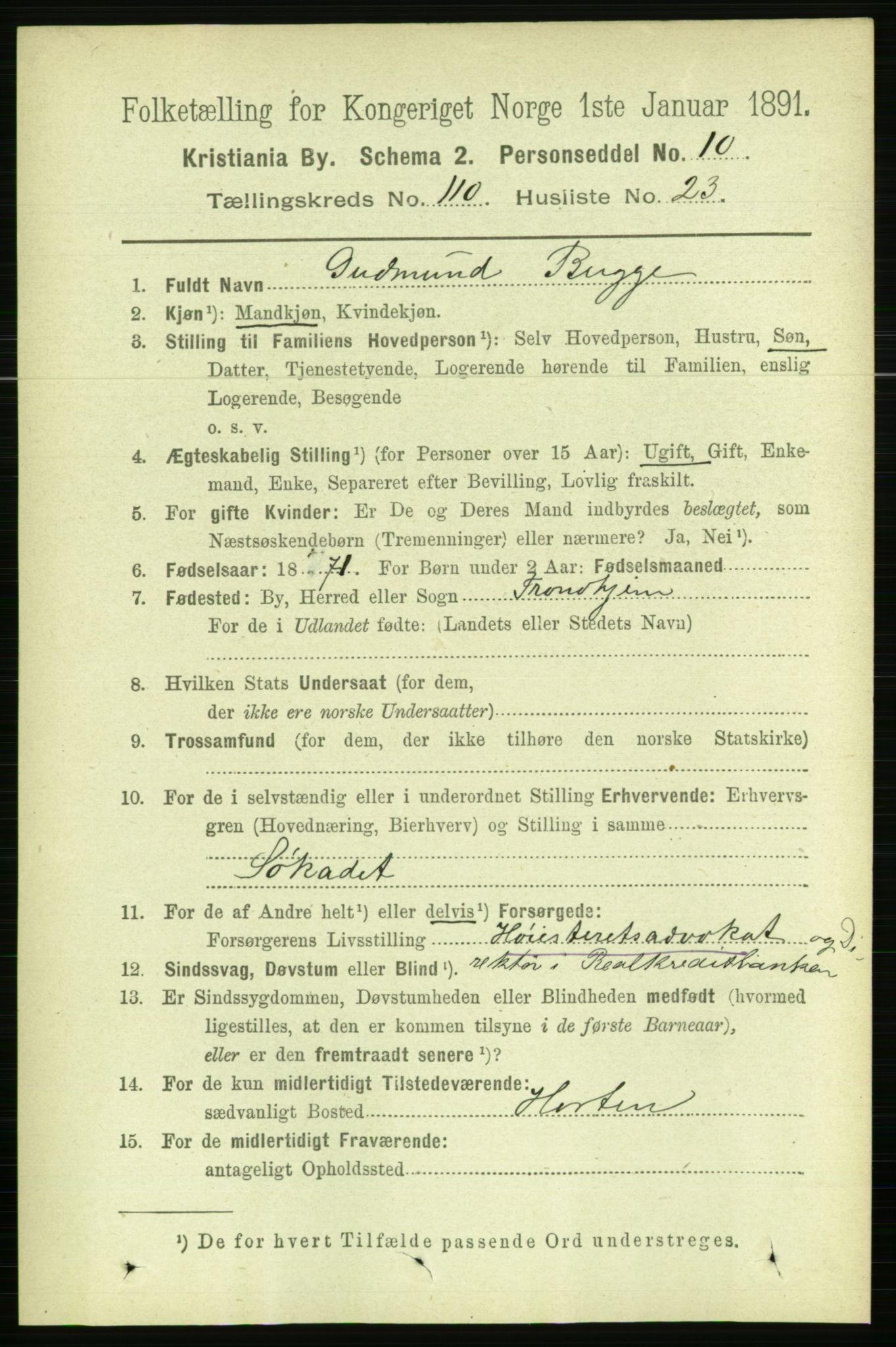 RA, 1891 census for 0301 Kristiania, 1891, p. 57672