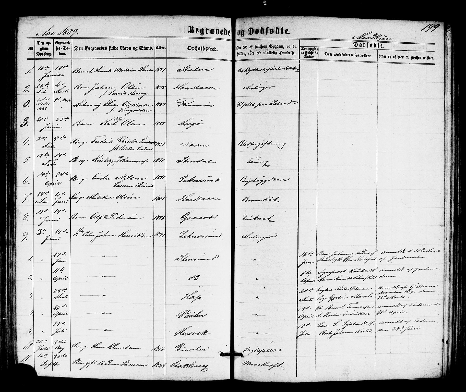 Solund sokneprestembete, SAB/A-81401: Parish register (copy) no. A 1, 1860-1893, p. 199