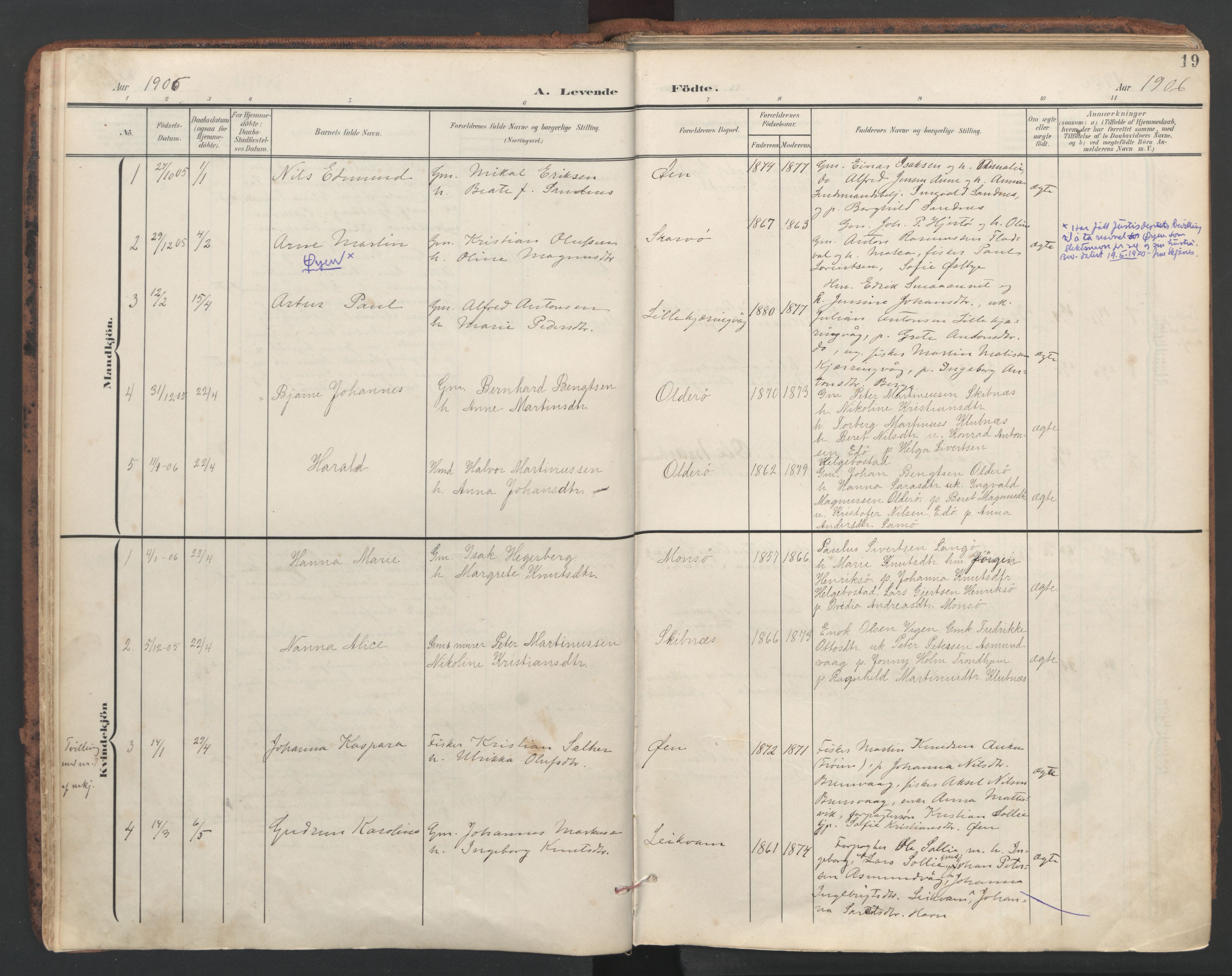 Ministerialprotokoller, klokkerbøker og fødselsregistre - Sør-Trøndelag, SAT/A-1456/634/L0537: Parish register (official) no. 634A13, 1896-1922, p. 19