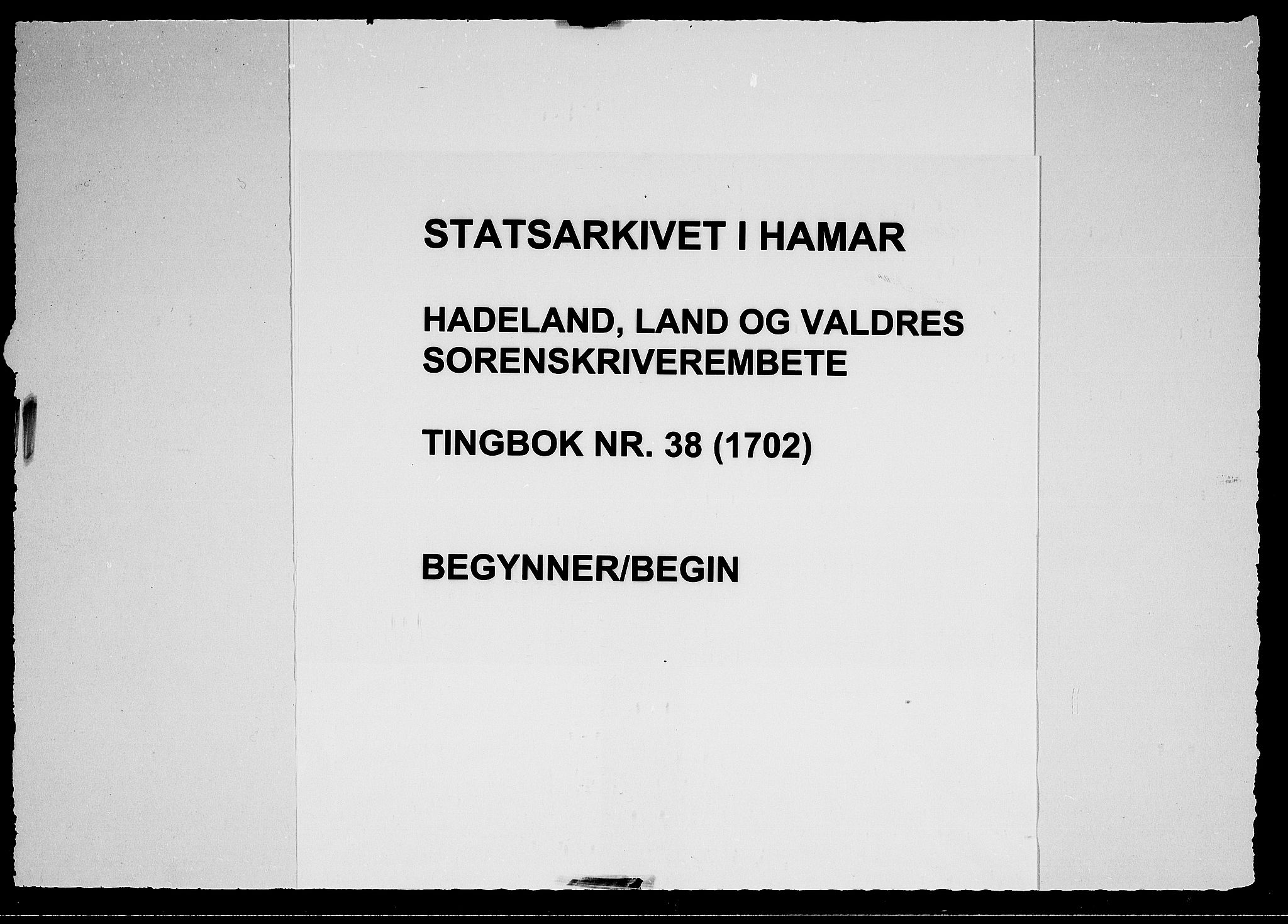 Hadeland, Land og Valdres sorenskriveri, AV/SAH-TING-028/G/Gb/L0038: Tingbok, 1702