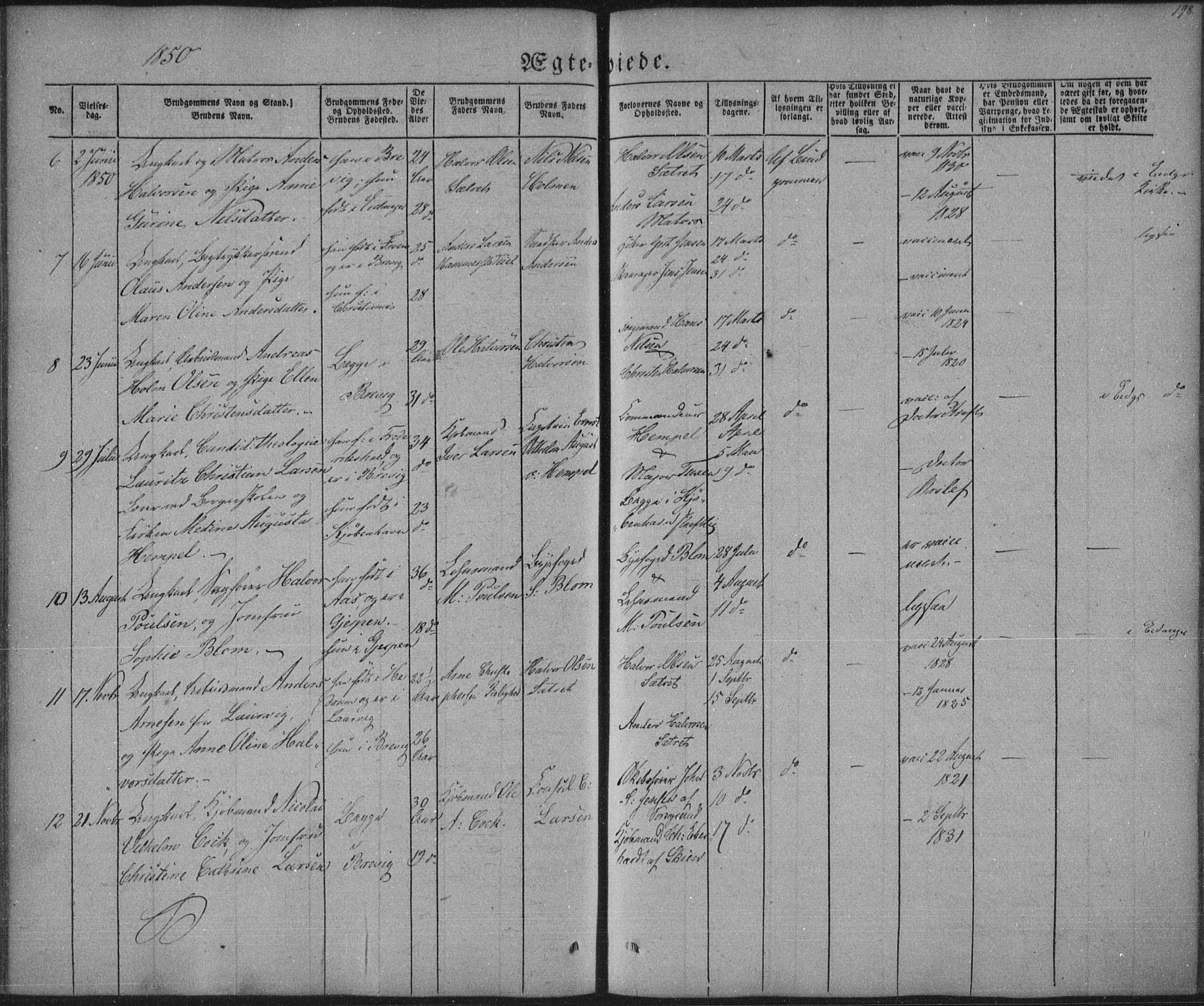 Brevik kirkebøker, SAKO/A-255/F/Fa/L0005: Parish register (official) no. 5, 1847-1865, p. 198