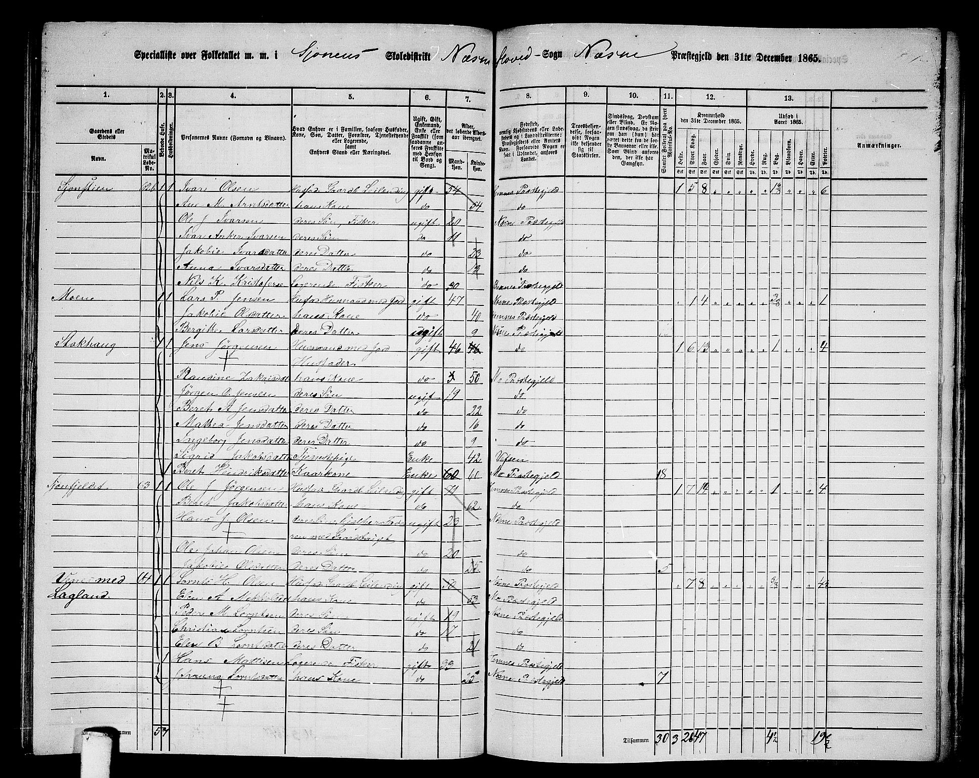 RA, 1865 census for Nesna, 1865, p. 120