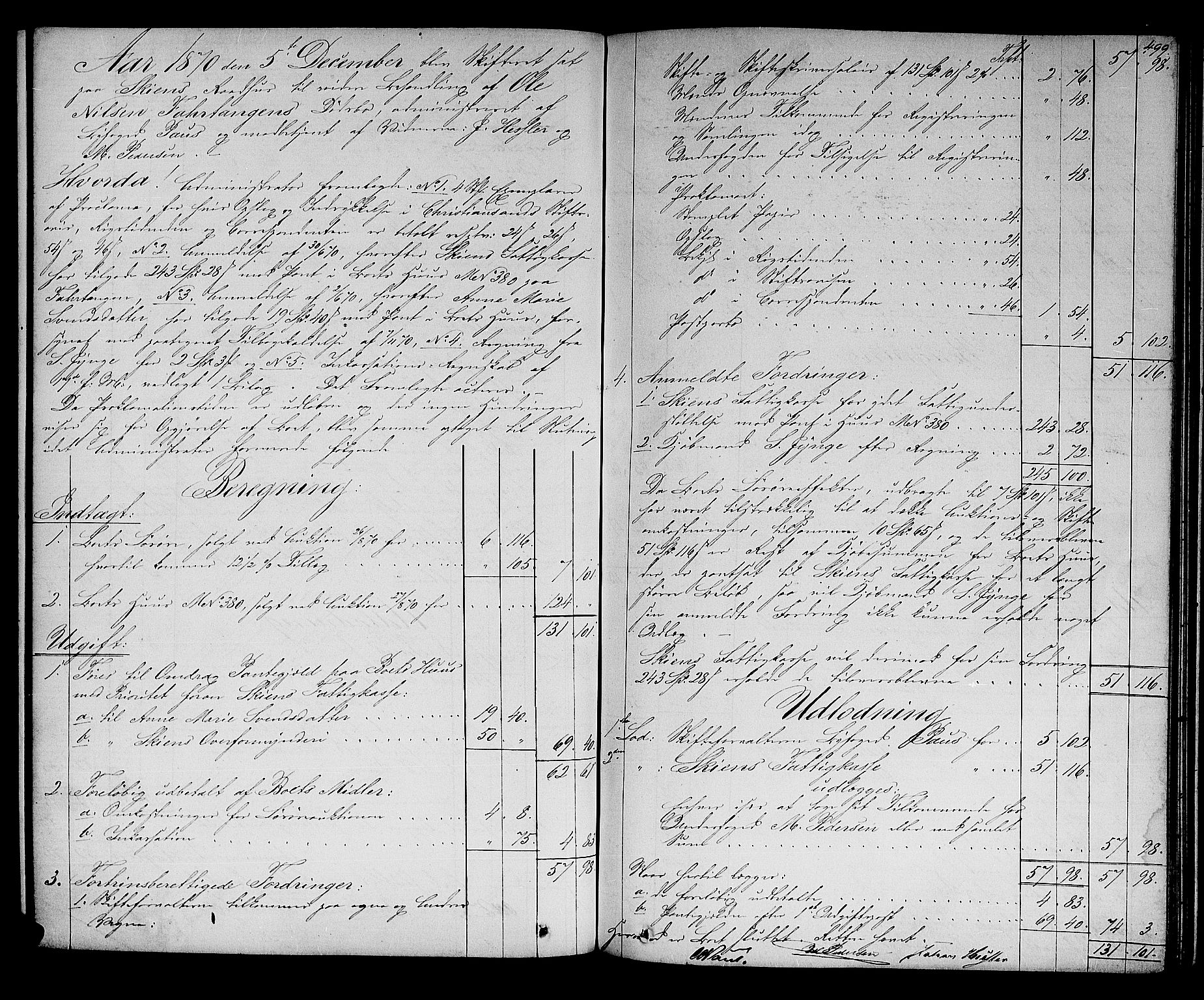 Skien byfogd, AV/SAKO-A-219/H/Hd/L0010: Skifteforhandlingsprotokoll, 1862-1880, p. 498-499
