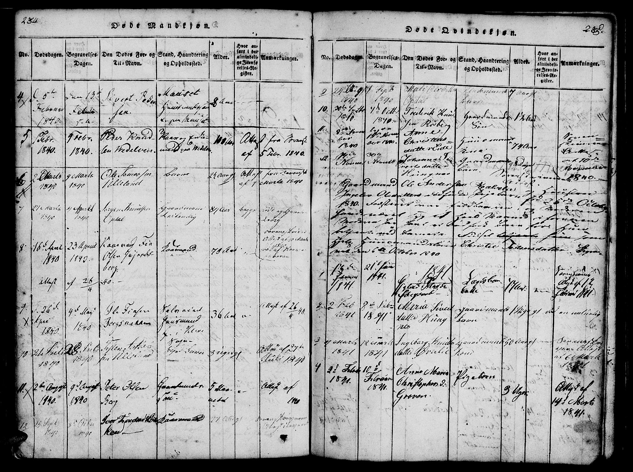 Ministerialprotokoller, klokkerbøker og fødselsregistre - Møre og Romsdal, AV/SAT-A-1454/557/L0679: Parish register (official) no. 557A01, 1818-1843, p. 234-235