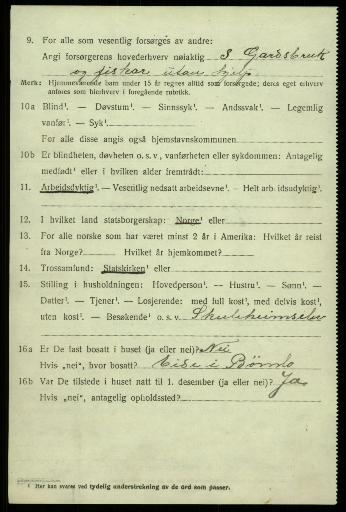 SAB, 1920 census for Kvam, 1920, p. 2030