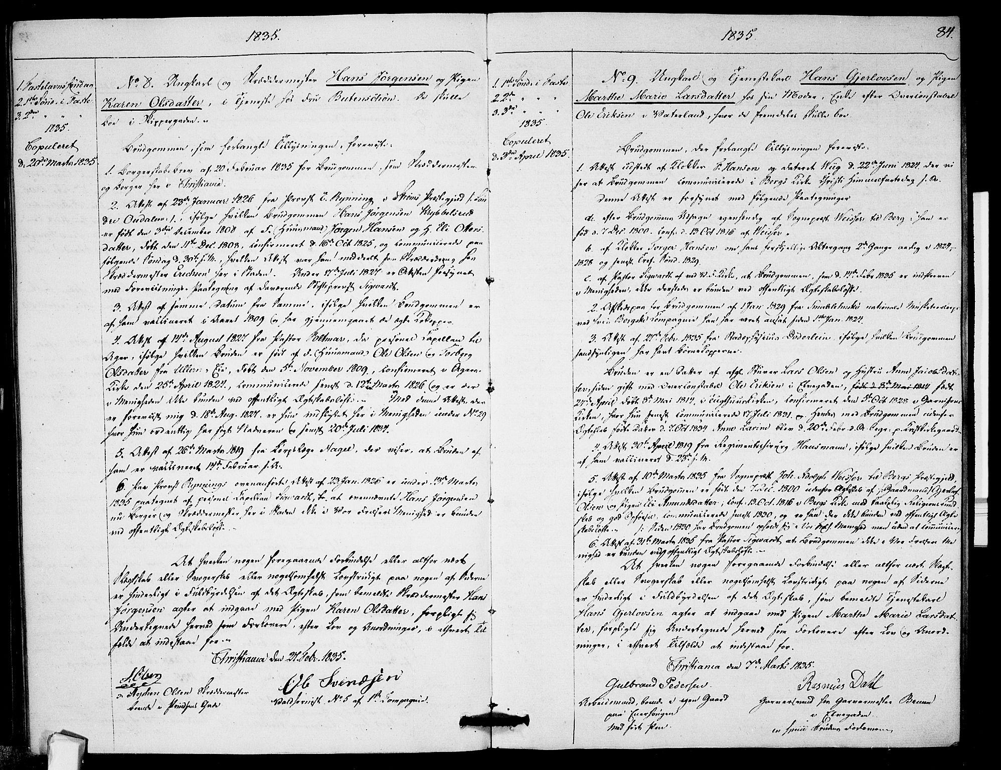 Garnisonsmenigheten Kirkebøker, AV/SAO-A-10846/H/Ha/L0002: Banns register no. I 2, 1829-1835, p. 84
