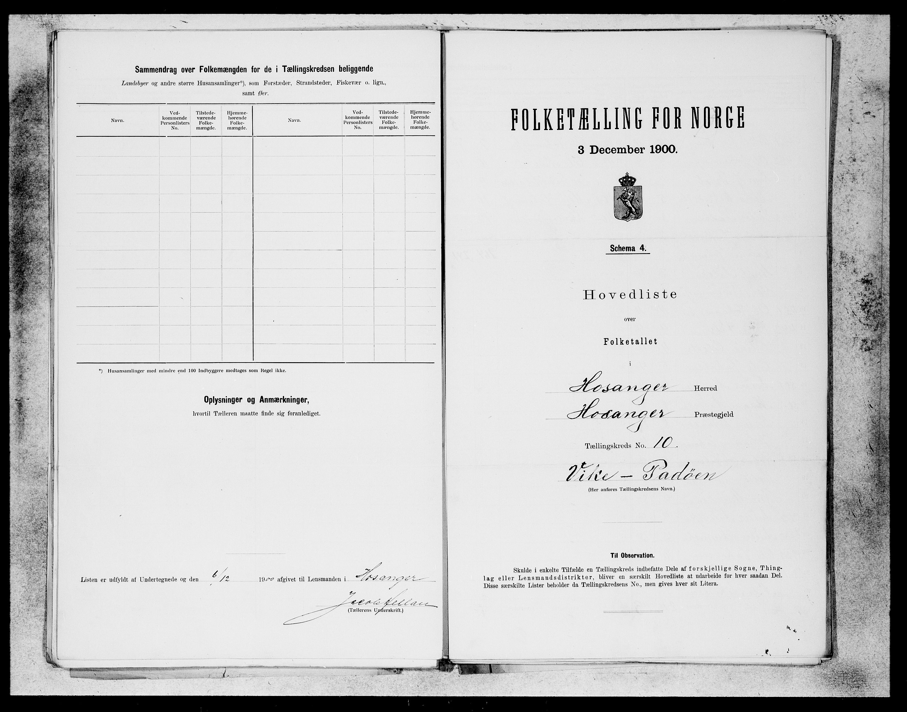 SAB, 1900 census for Hosanger, 1900, p. 19