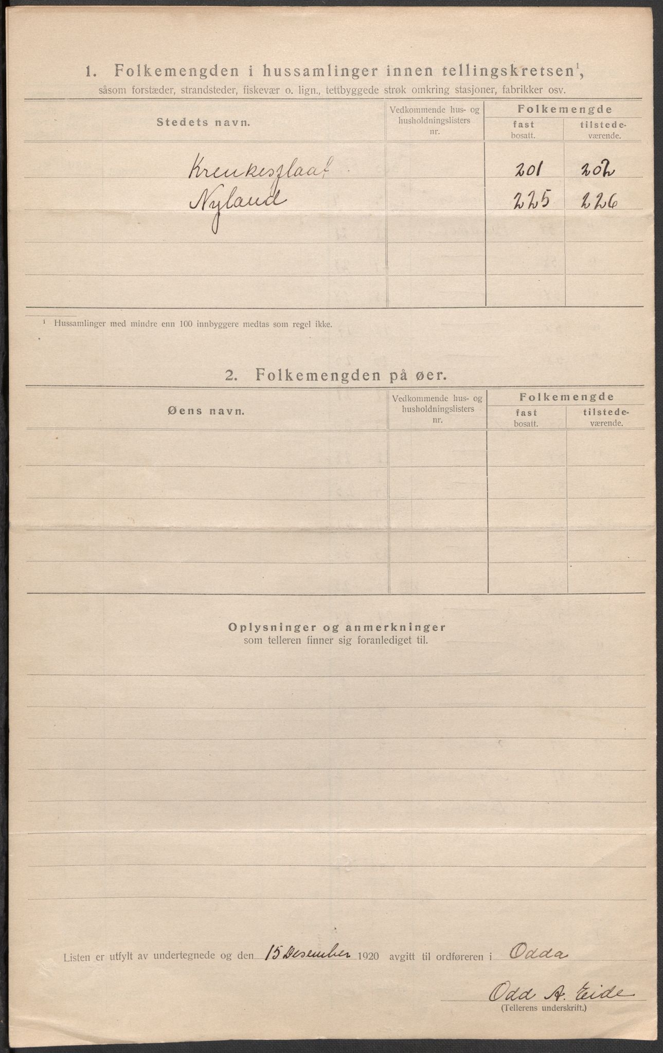 SAB, 1920 census for Odda, 1920, p. 25