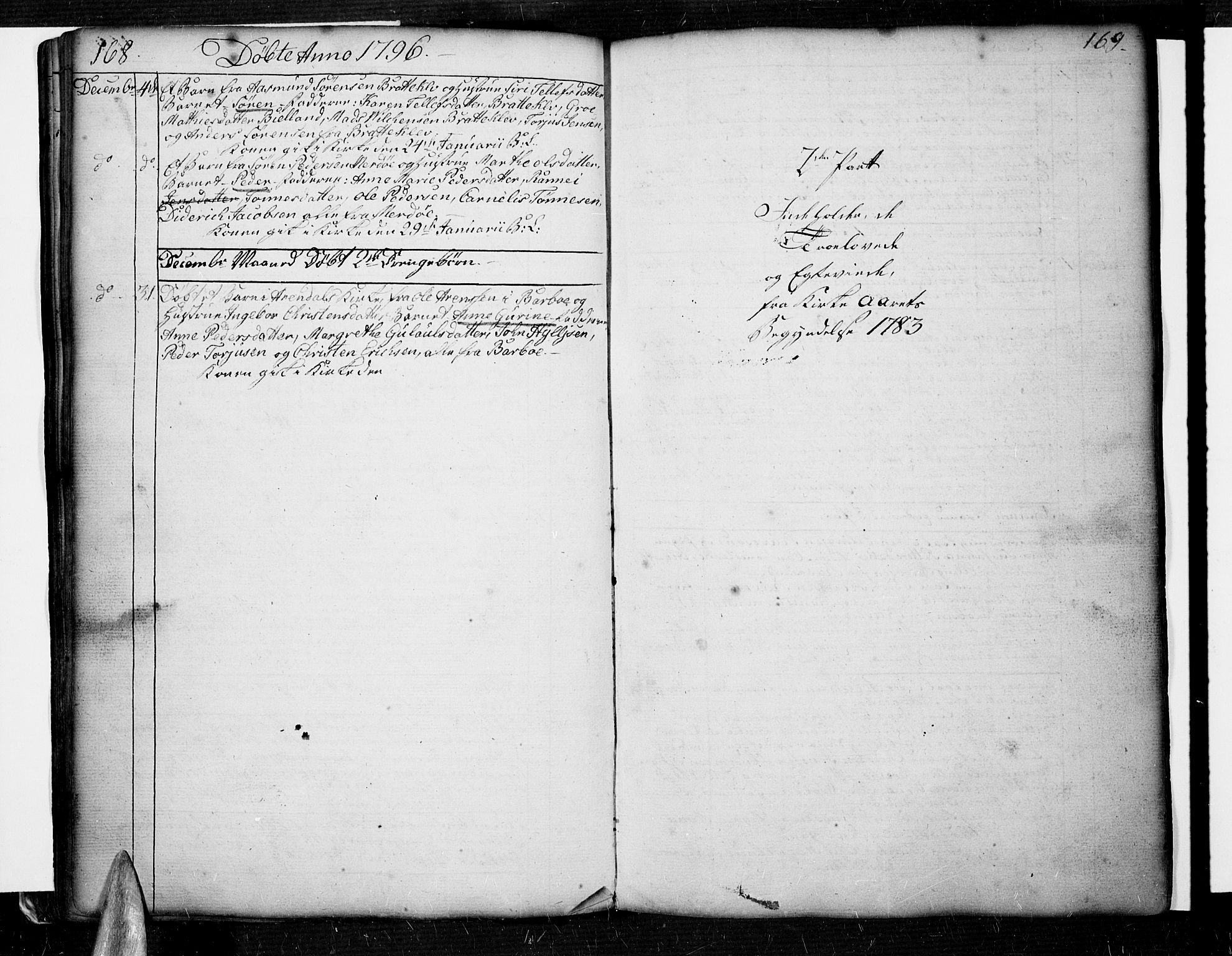 Tromøy sokneprestkontor, AV/SAK-1111-0041/F/Fa/L0002: Parish register (official) no. A 2, 1773-1808, p. 168-169