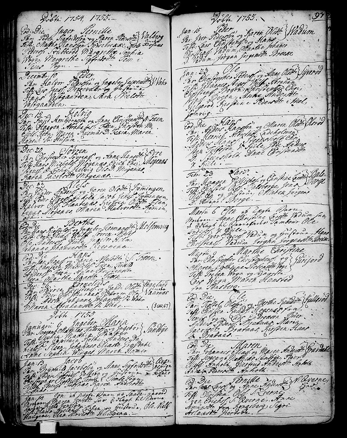 Stokke kirkebøker, AV/SAKO-A-320/F/Fa/L0002: Parish register (official) no. I 2, 1732-1770, p. 97