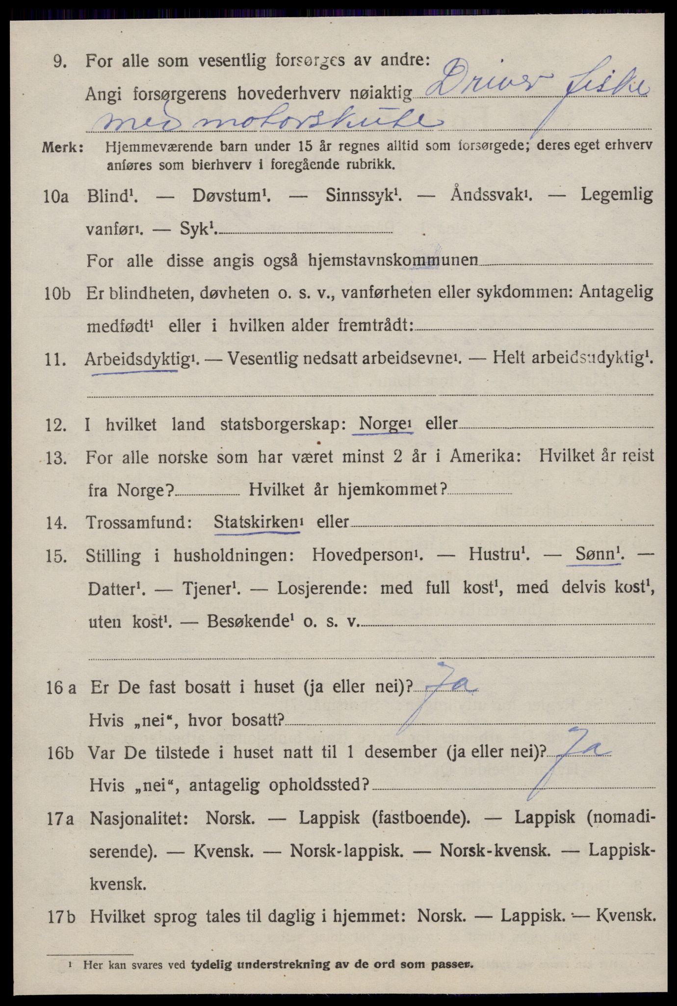 SAT, 1920 census for Jøssund, 1920, p. 3945