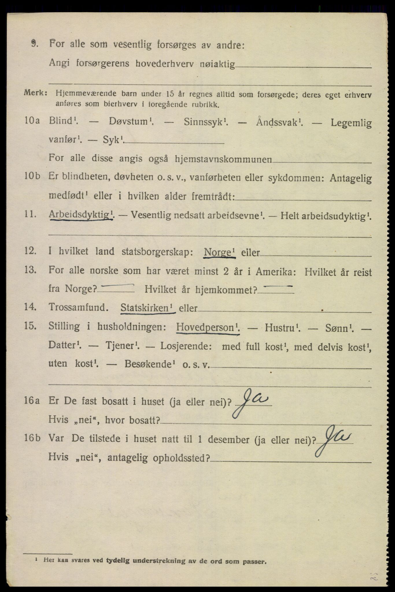 SAK, 1920 census for Lyngdal, 1920, p. 1920